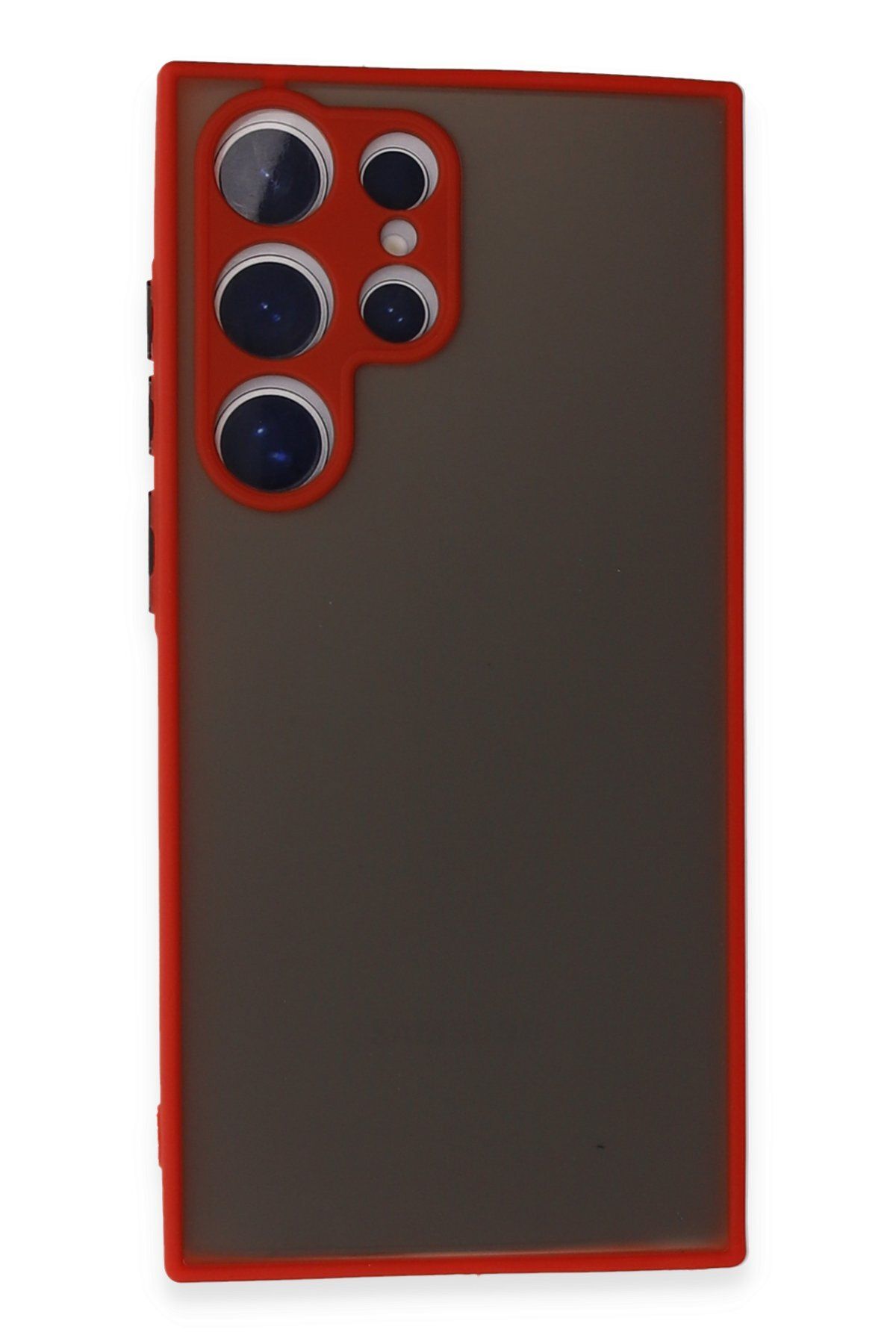 cepmoda SAMSUNG GALAXY S24 ULTRA | Buzlu Şeffaf Silikon Mat Telefon Kılıfı – Darbeye Dayanıklı - KIRMIZI