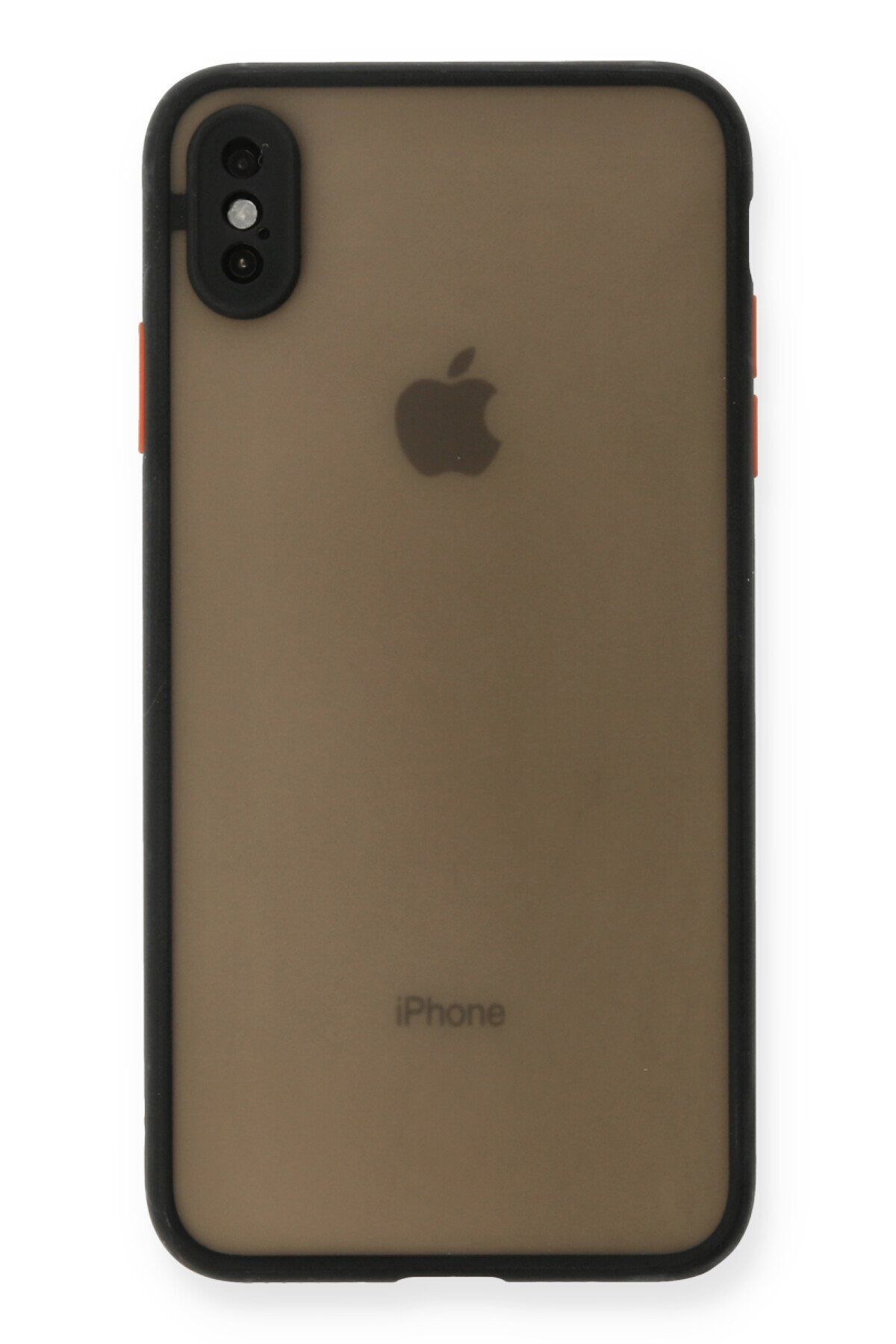 cepmoda iPhone XS | Buzlu Şeffaf Silikon Mat Telefon Kılıfı – Darbeye Dayanıklı - SİYAH