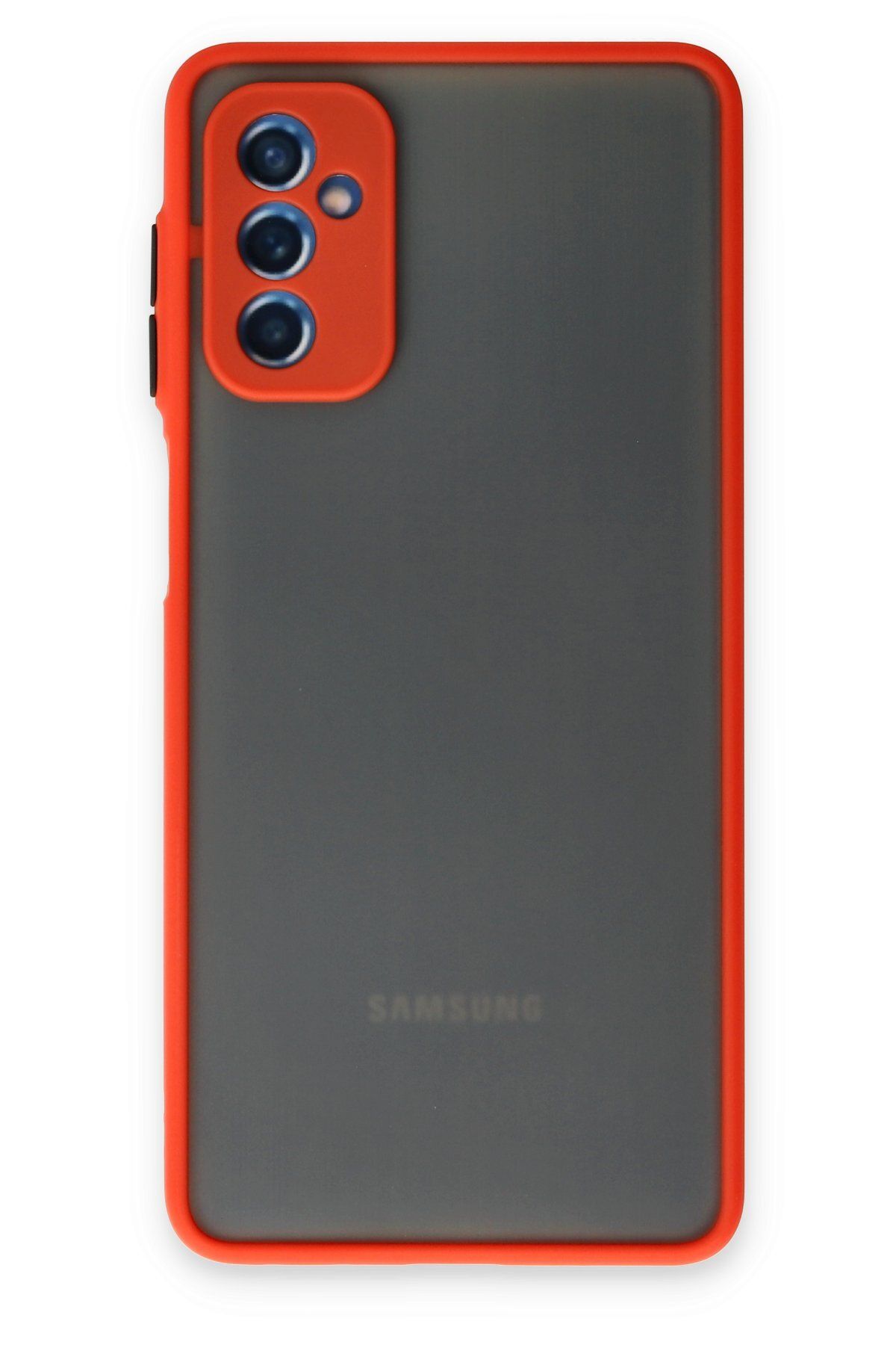 cepmoda SAMSUNG GALAXY M52 5G - Jux Mat Kapak Yanları Silikon Arkası Sert Pc Buzlu Kılıf - KIRMIZI