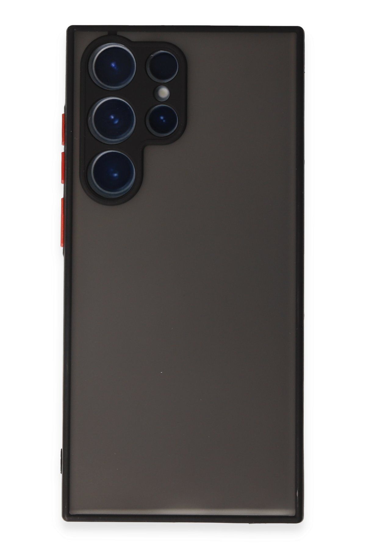 cepmoda SAMSUNG GALAXY S23 ULTRA - Jux Mat Kapak Yanları Silikon Arkası Sert Pc Buzlu Kılıf - SİYAH