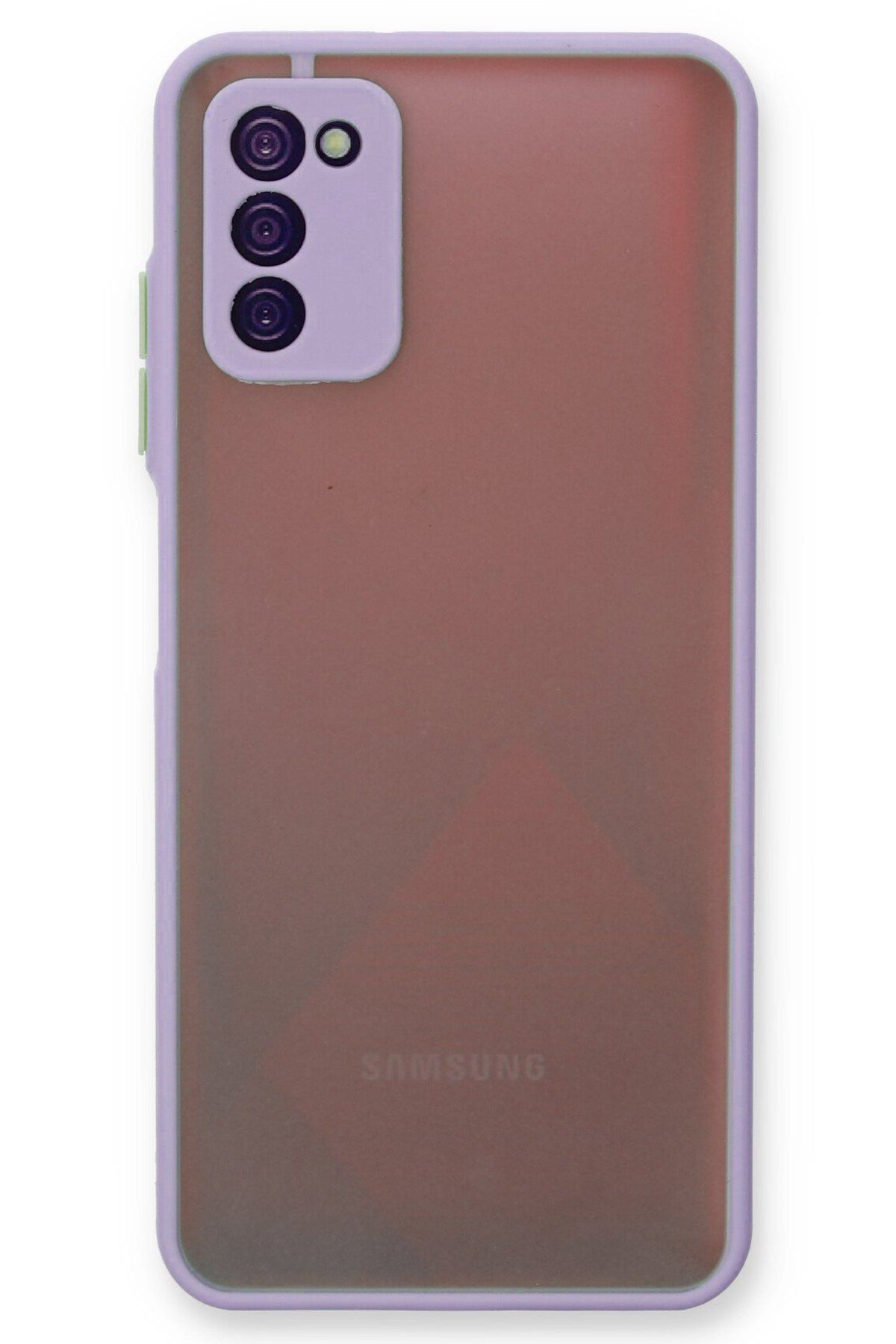 cepmoda SAMSUNG GALAXY A03S | Buzlu Şeffaf Silikon Mat Telefon Kılıfı – Darbeye Dayanıklı - MOR