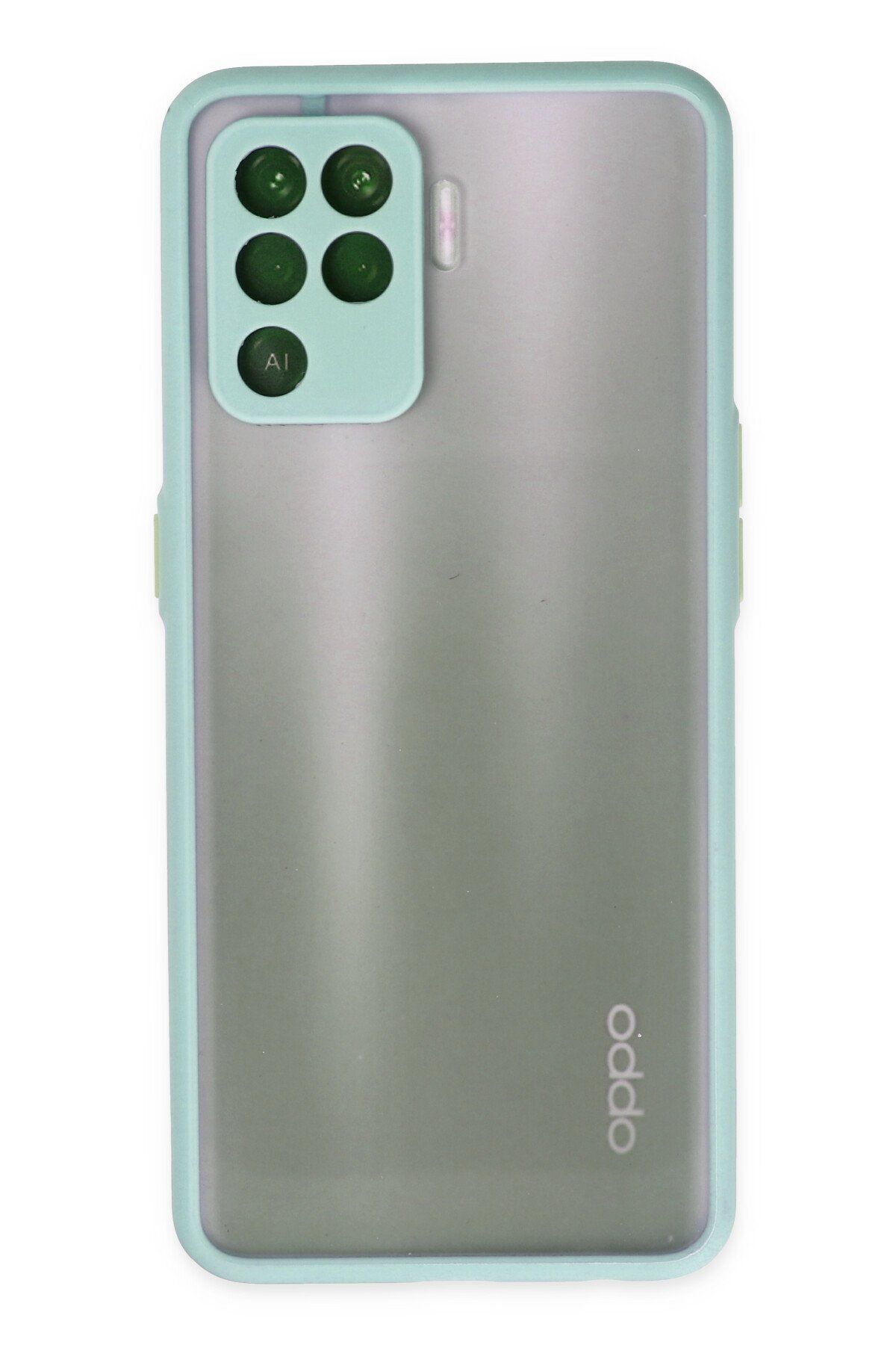 cepmoda OPPO RENO 5 LİTE | Buzlu Şeffaf Silikon Mat Telefon Kılıfı – Darbeye Dayanıklı - TURKUAZ