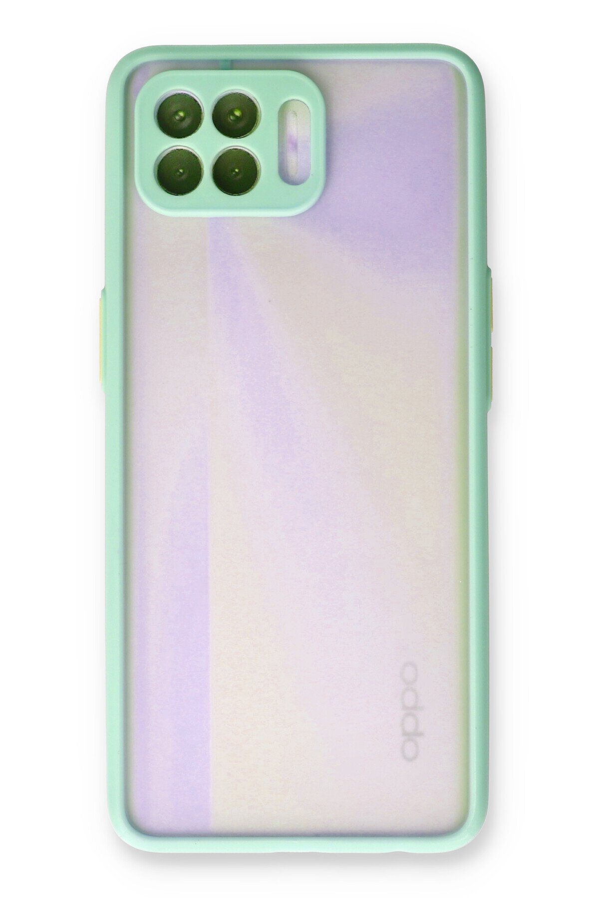 cepmoda OPPO RENO 4 LİTE | Buzlu Şeffaf Silikon Mat Telefon Kılıfı – Darbeye Dayanıklı - TURKUAZ
