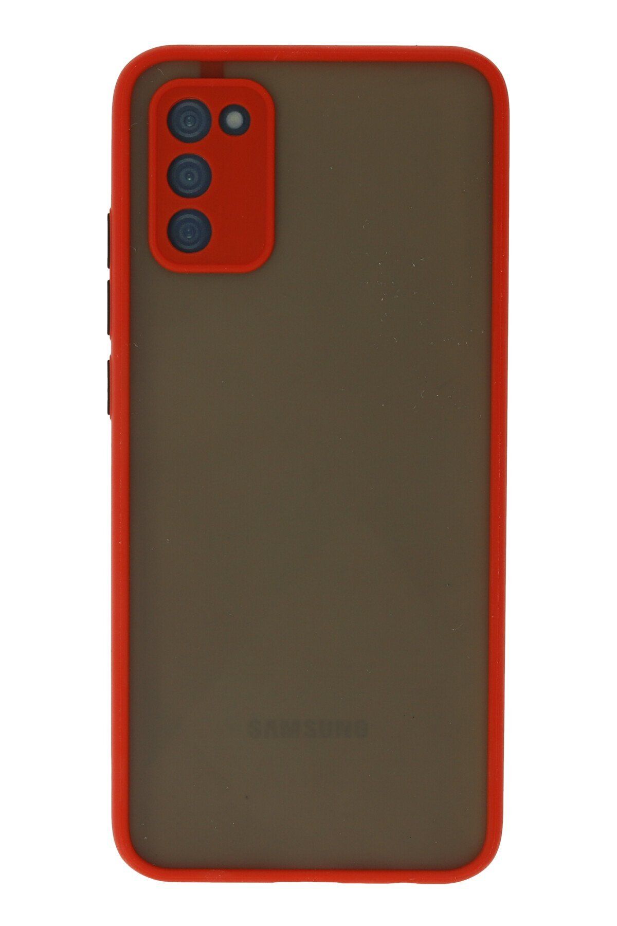 cepmoda SAMSUNG GALAXY A02S | Buzlu Şeffaf Silikon Mat Telefon Kılıfı – Darbeye Dayanıklı - KIRMIZI