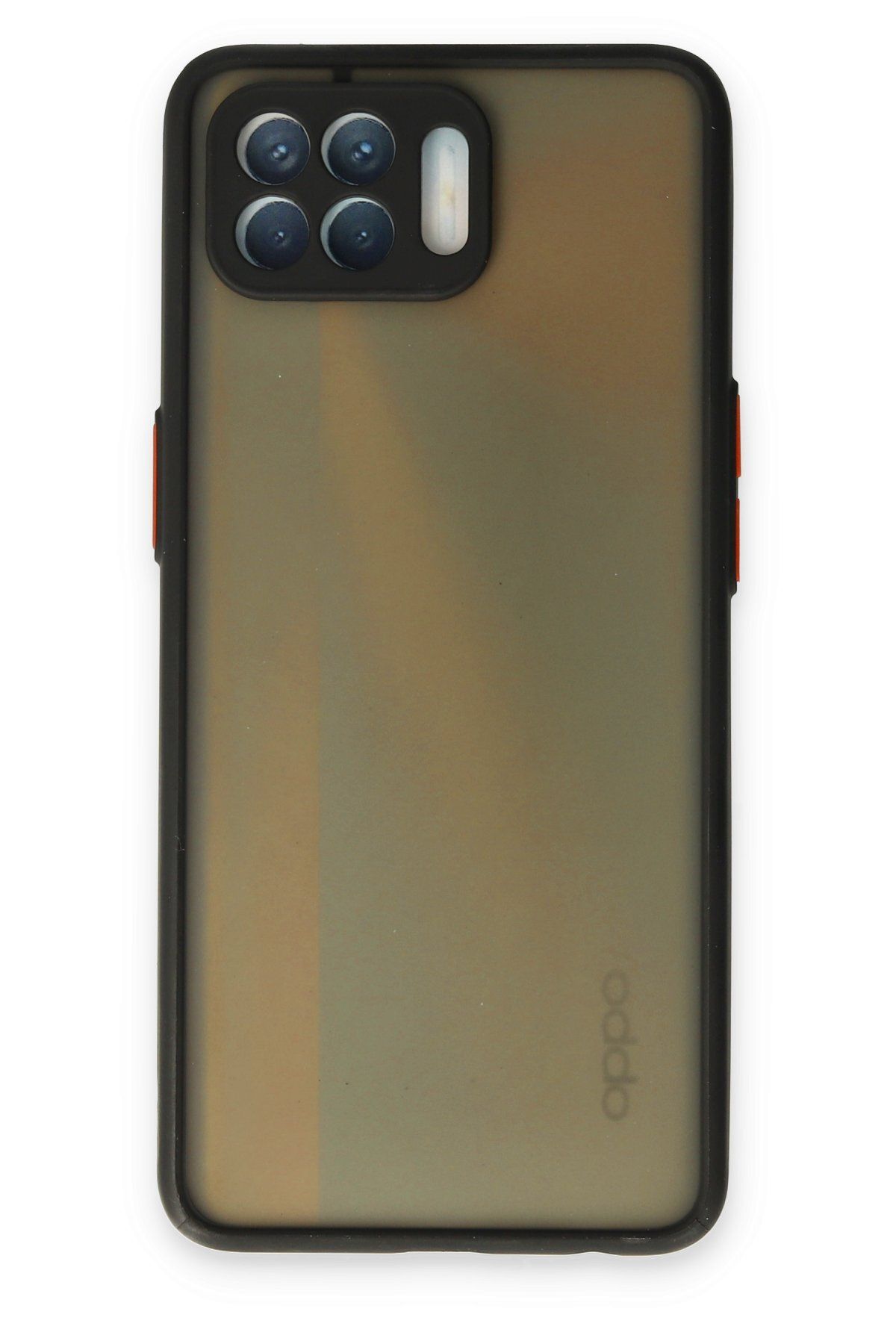 cepmoda OPPO RENO 4 LİTE | Buzlu Şeffaf Silikon Mat Telefon Kılıfı – Darbeye Dayanıklı - SİYAH