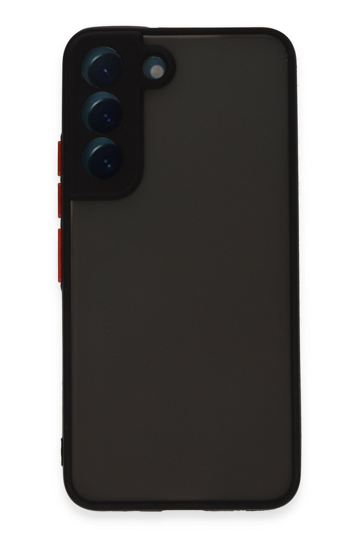 cepmoda SAMSUNG GALAXY S22 | Buzlu Şeffaf Silikon Mat Telefon Kılıfı – Darbeye Dayanıklı - SİYAH