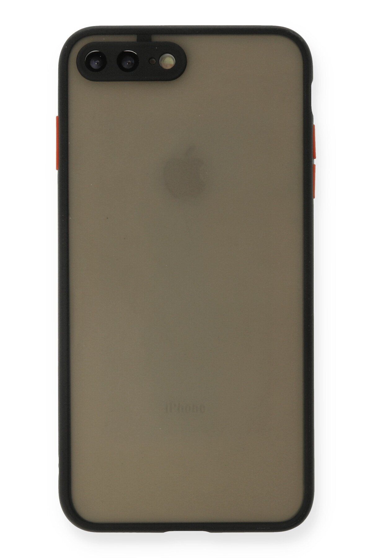 cepmoda iPhone 7 PLUS | Buzlu Şeffaf Silikon Mat Telefon Kılıfı – Darbeye Dayanıklı - SİYAH