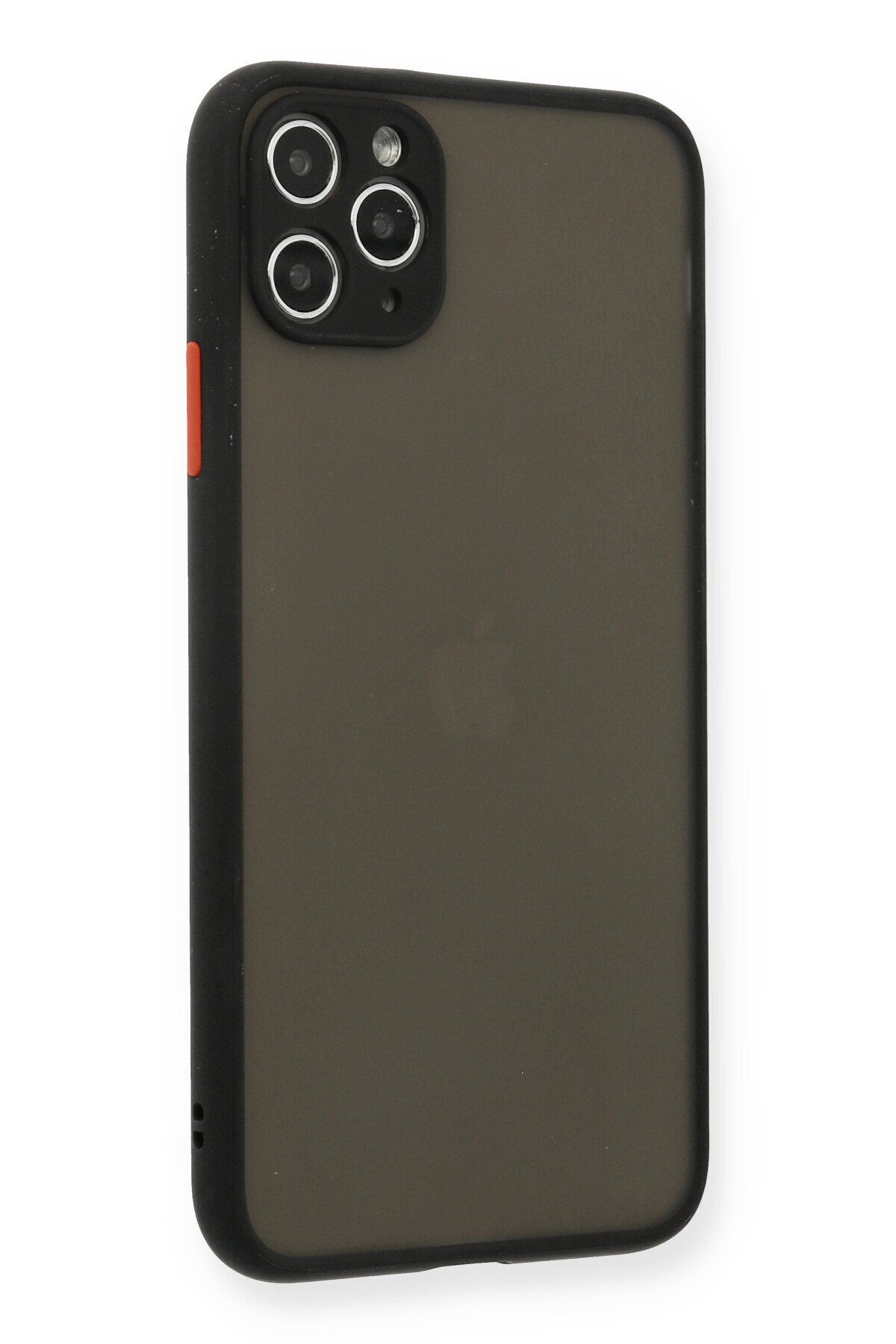 cepmoda iPhone 11 PRO MAX | Buzlu Şeffaf Silikon Mat Telefon Kılıfı – Darbeye Dayanıklı - SİYAH