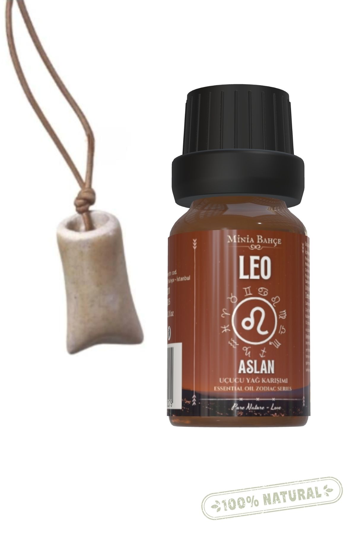 Minia Bahçe Bitki ve Sanat Atölyesi-Leo Essential Oil - 10ml and Lion's Sign Necklace with Fragrance Tank02 1