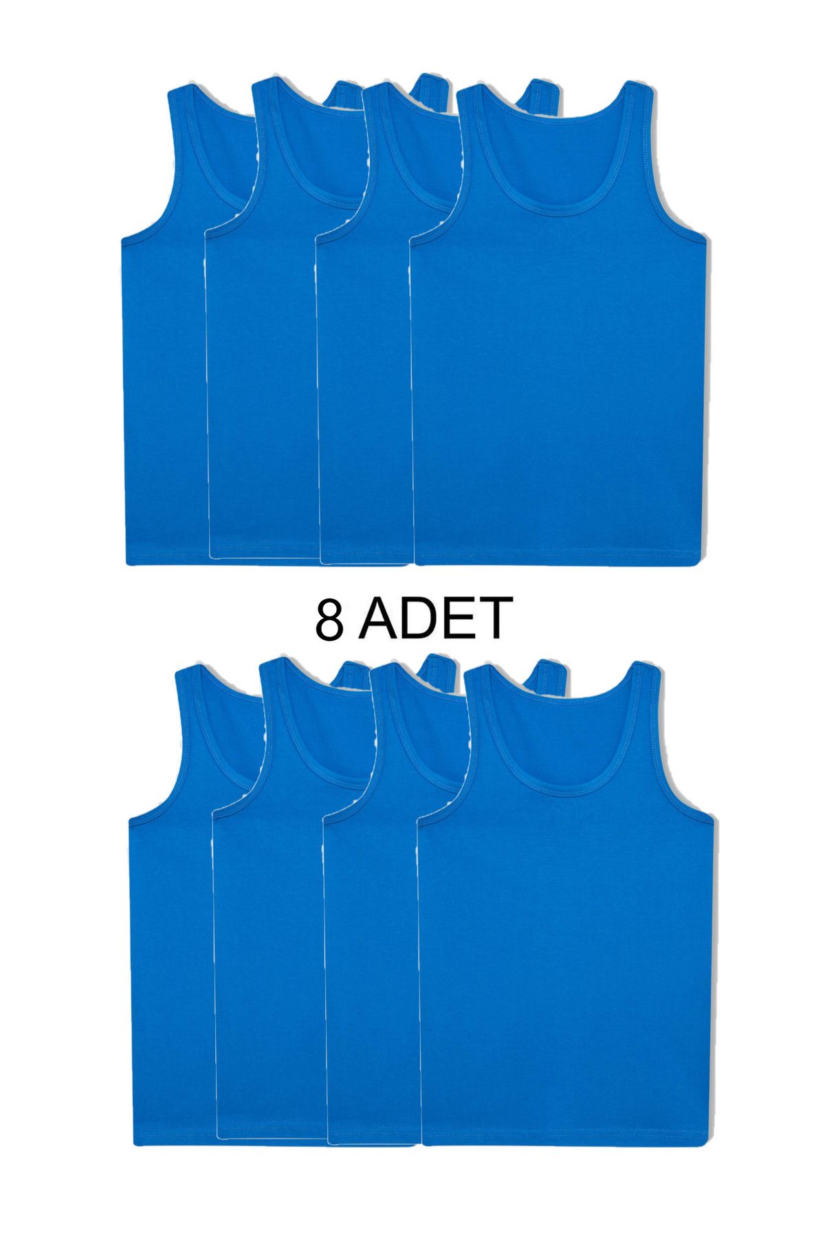 SİERNA 8'li Karışık Renk Erkek Atlet Takım Mavi srn-000860
