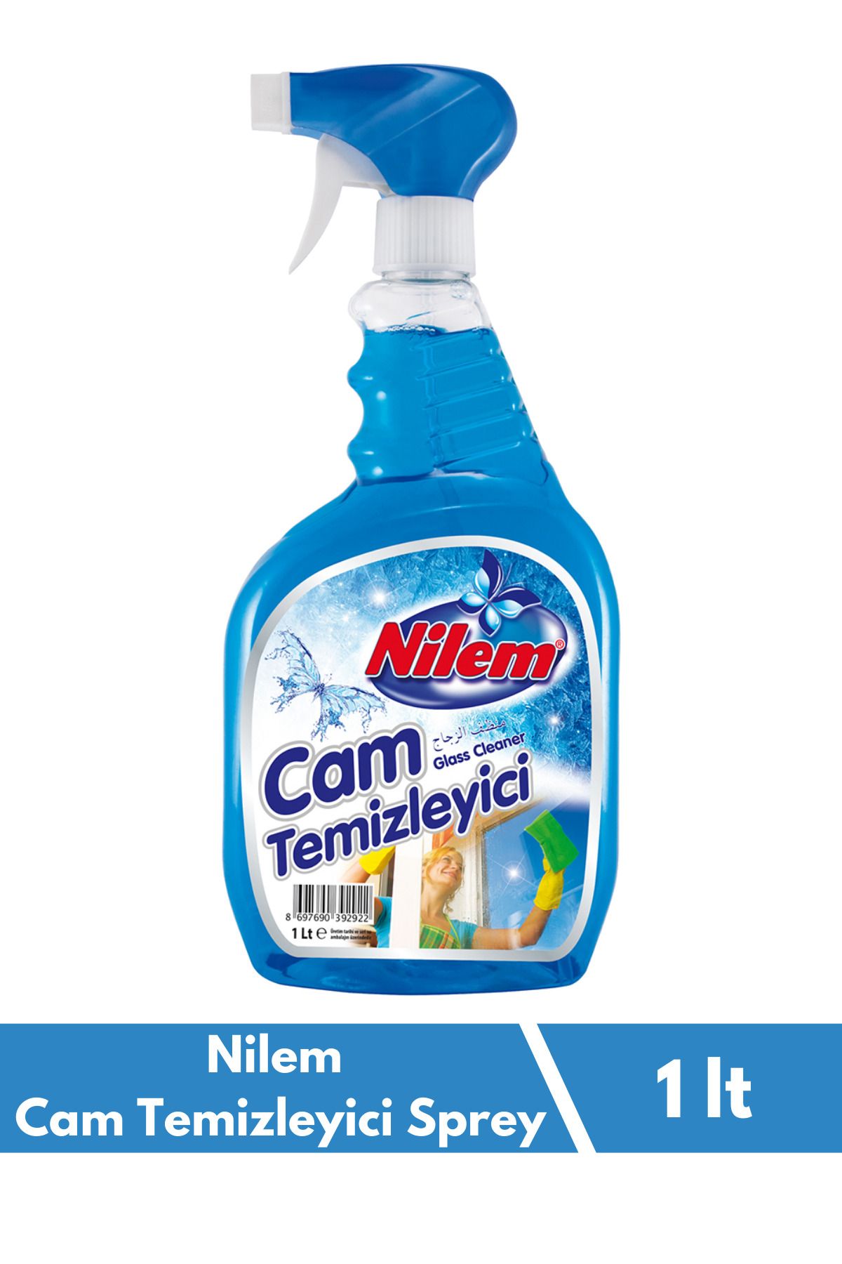 Nilem Cam Temizleyici Sprey Mavi - 1 Lt