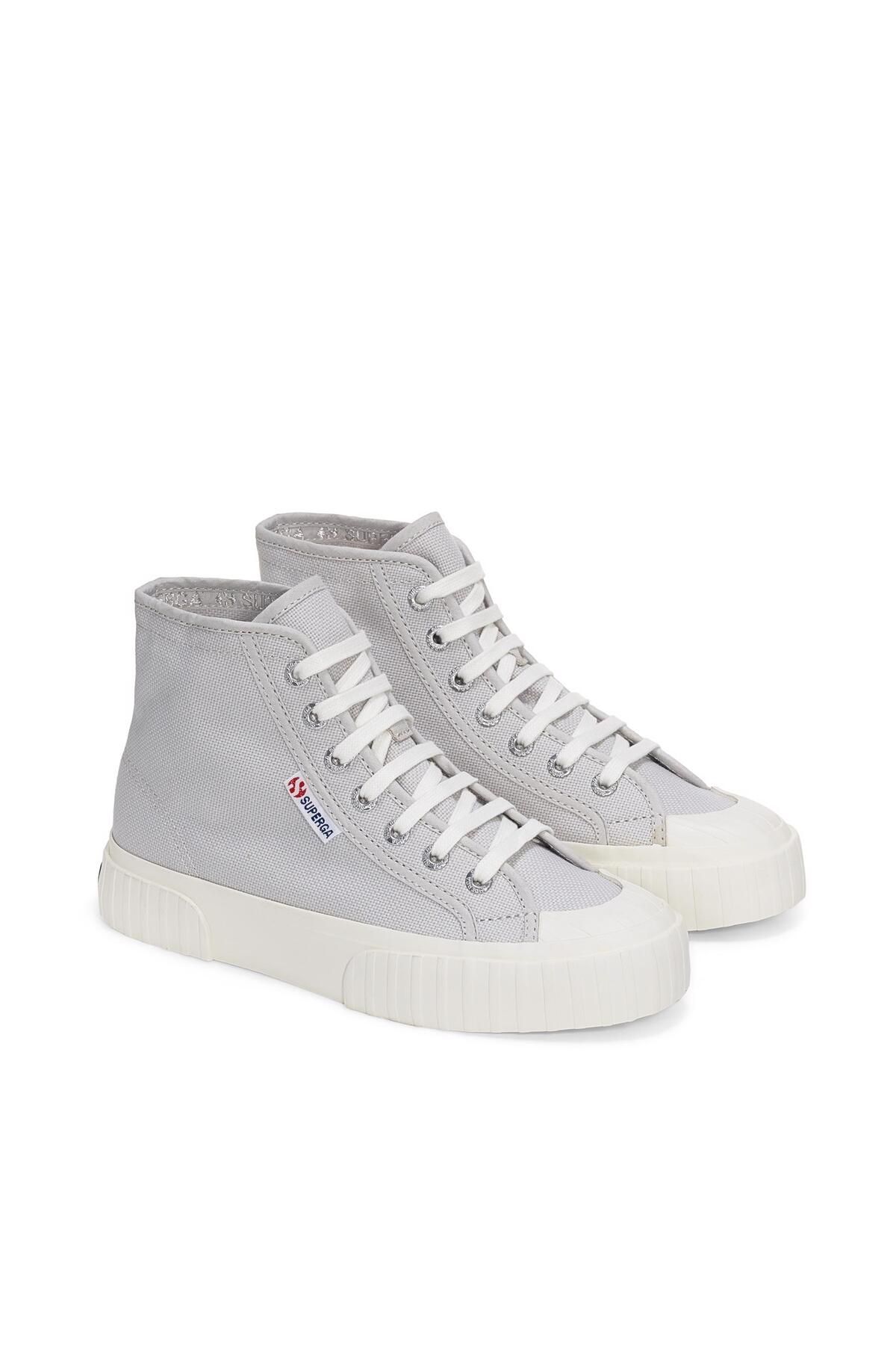 کفش کتانی بلند طوسی زنانه 2696 راه راه Superga