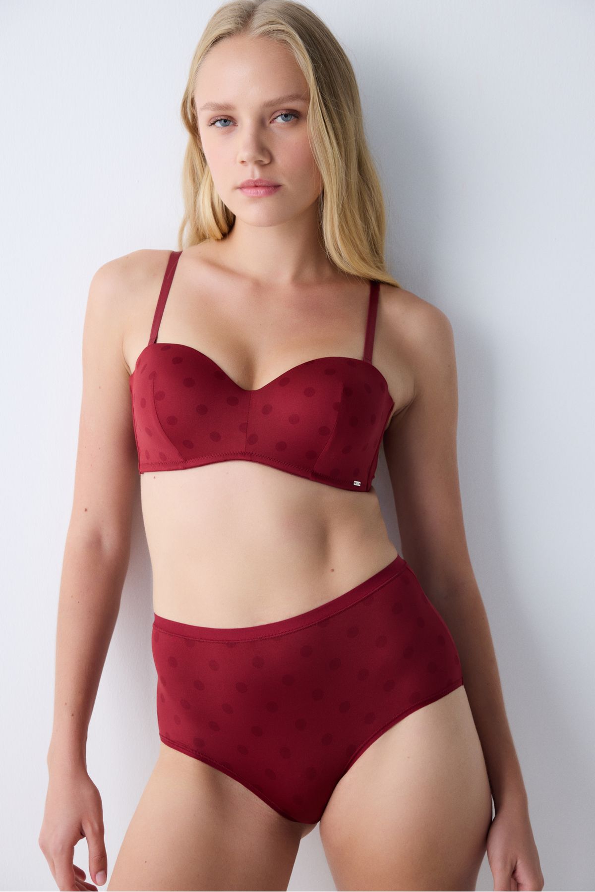 Penti-Nohavičky Essentials Highrise Claret Red slip 1