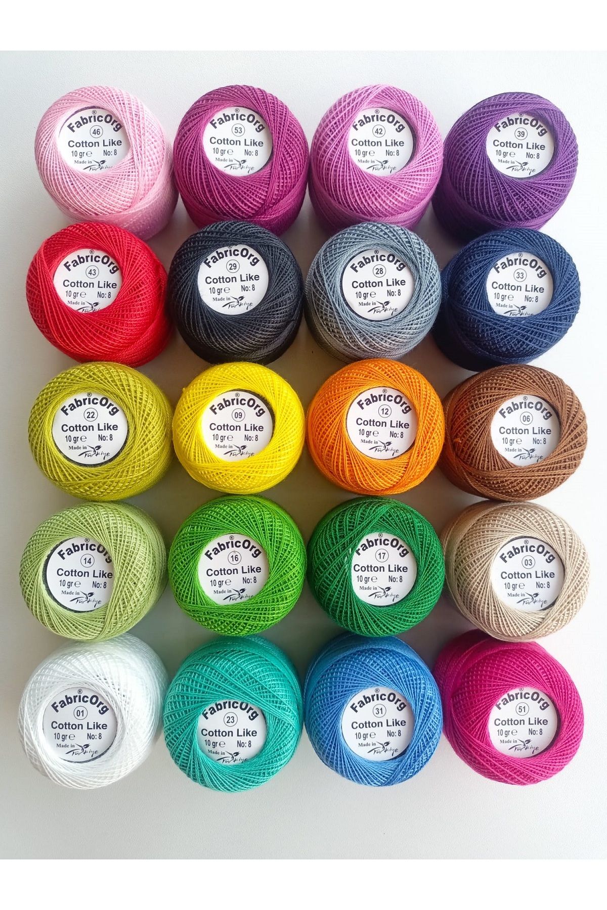 fabricorg Cotton Like Etamin-kanaviçe 20'li Iplik Seti 2 (10 GR-NO.8)