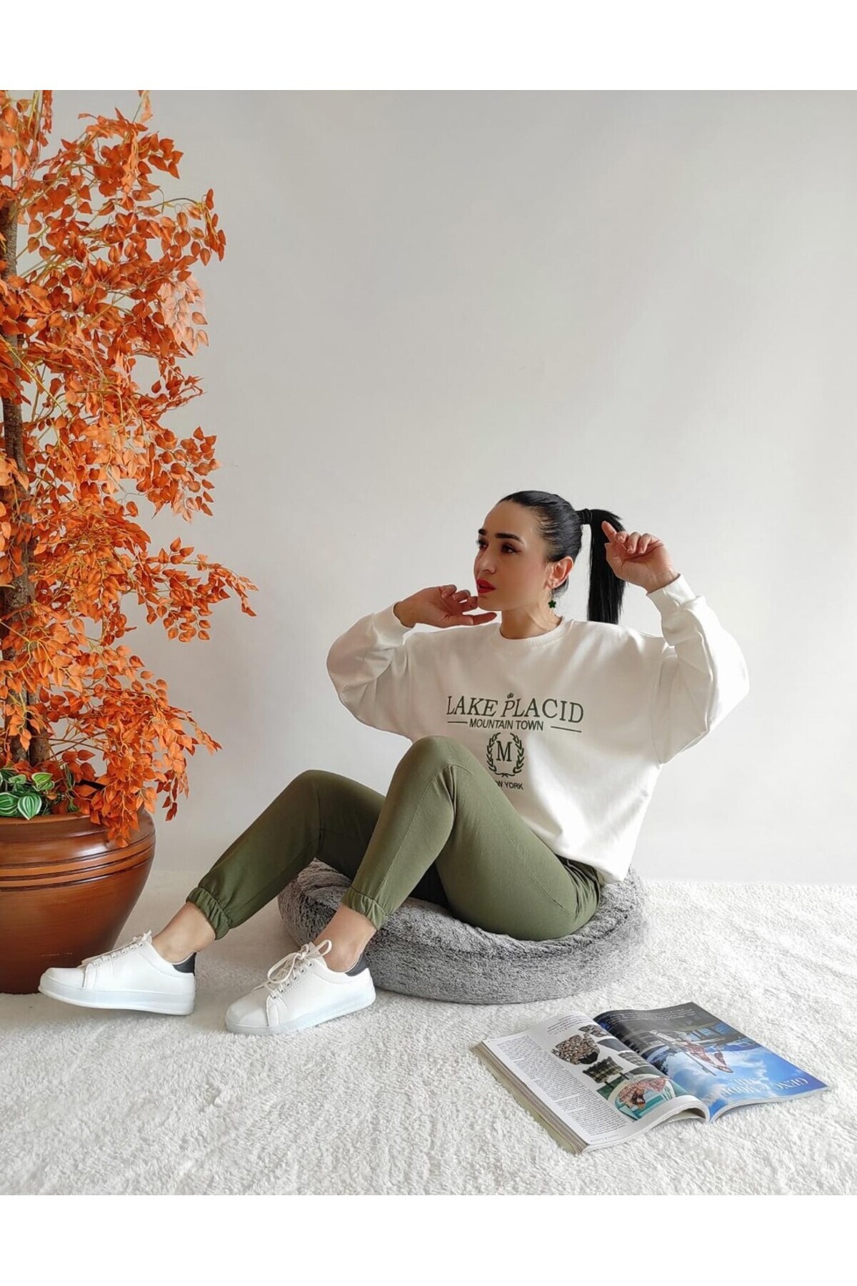 Altı Üstü Butik-Khaki Color 2 String Sweatpants 2