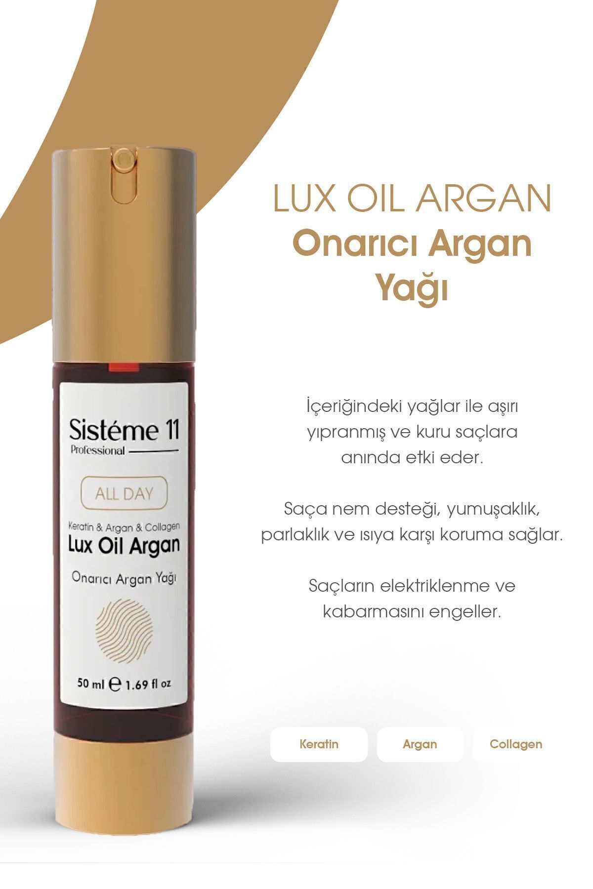 Sistéme 11 Argan Yağı Içeren Besleyici Saç Bakım Yağı 50 ml 8684091004219