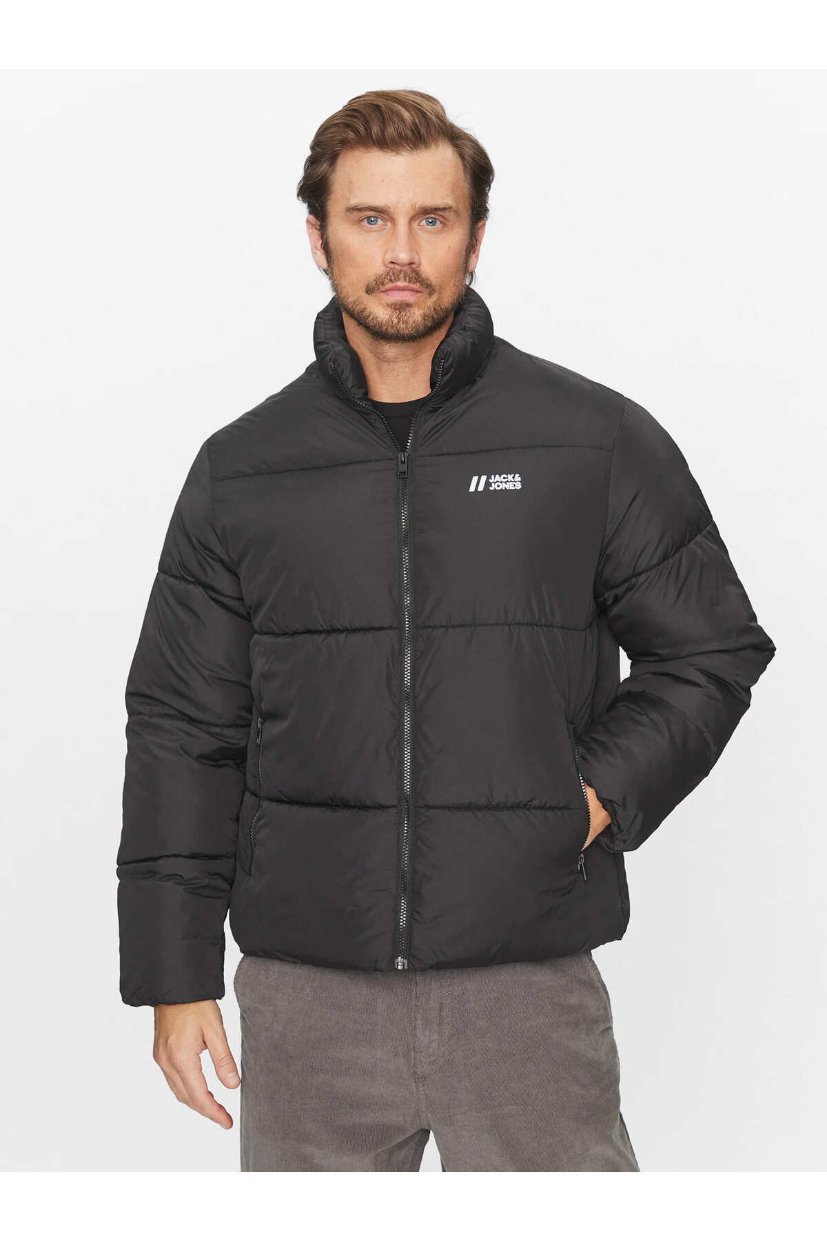 جک اند جونز J&J PUFFER JACKET کاپشن پف دار مردانه مشکی