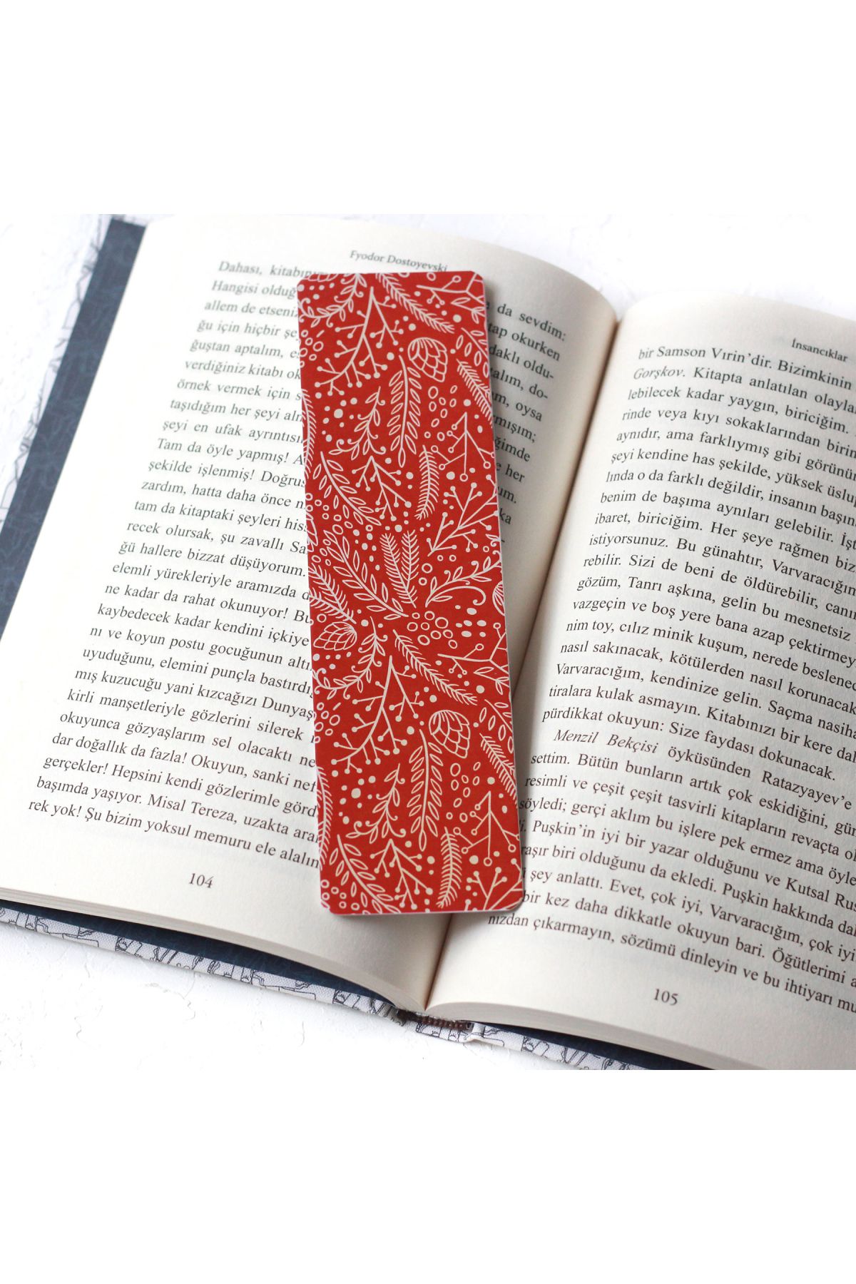 Bimotif-New Year's Bookmark, Red Leaf-snowledge Street 2 Pieces 2