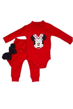 MAMAKOALA Mini Fare Kırmızı Zıbın, Bere ve Alt&Üst 3'lü Kız Bebek & Çocuk Takım
