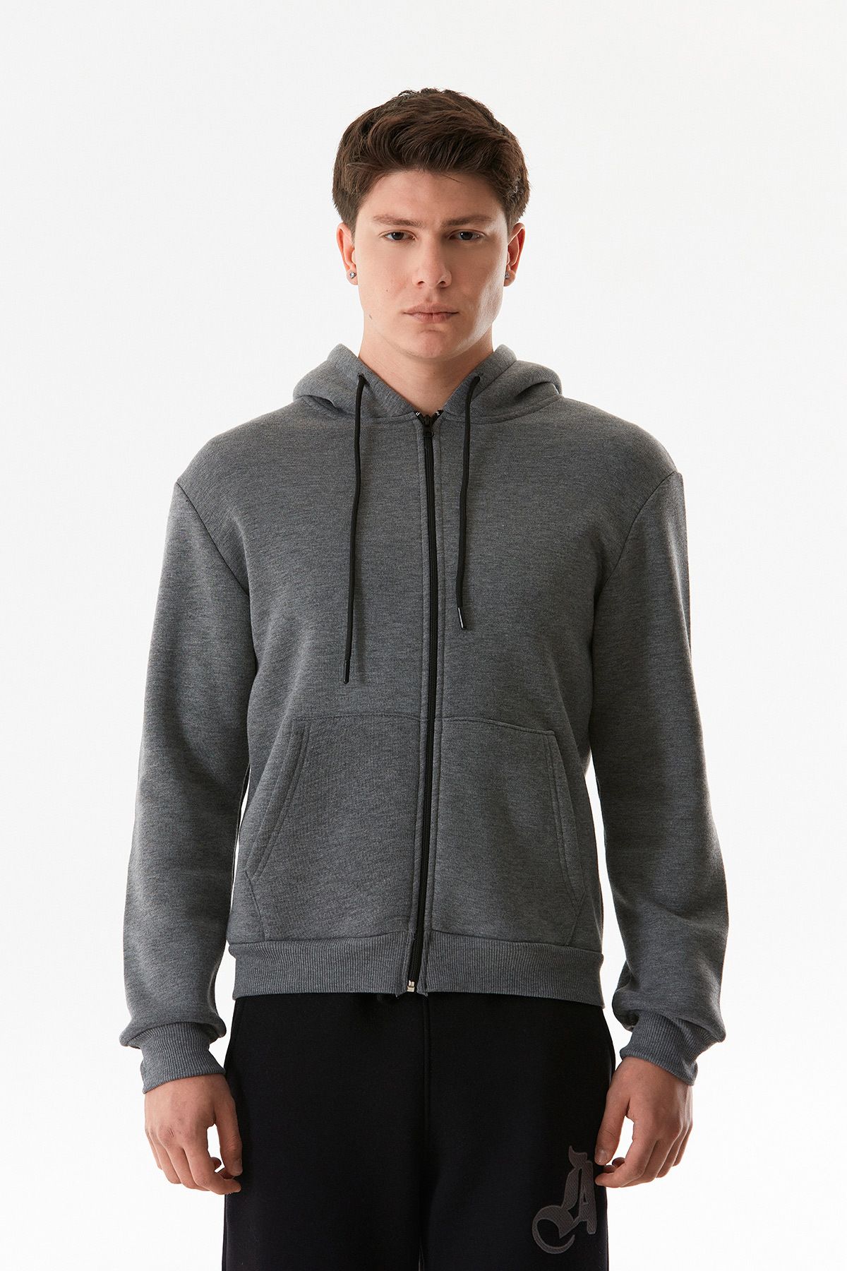 Fulla Moda-Basic Hooded Zippered Sweatshirt 7