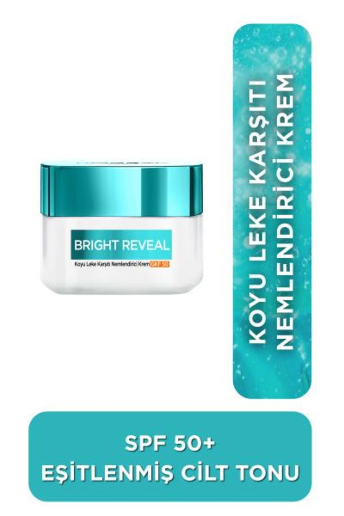 کرم مرطوب کننده نیاسینامید 50 میلی لیتری L'Oreal Paris Bright Reveal ضد لک، اکولایزر تن پوست Spf50