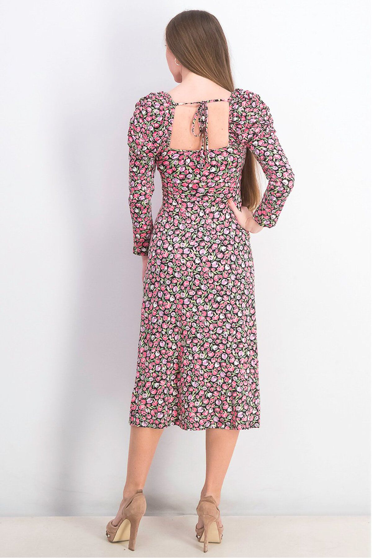 Miss Selfridge-Women Petites Floral Long Sleeve Maxi Dress, Pink Combo 3