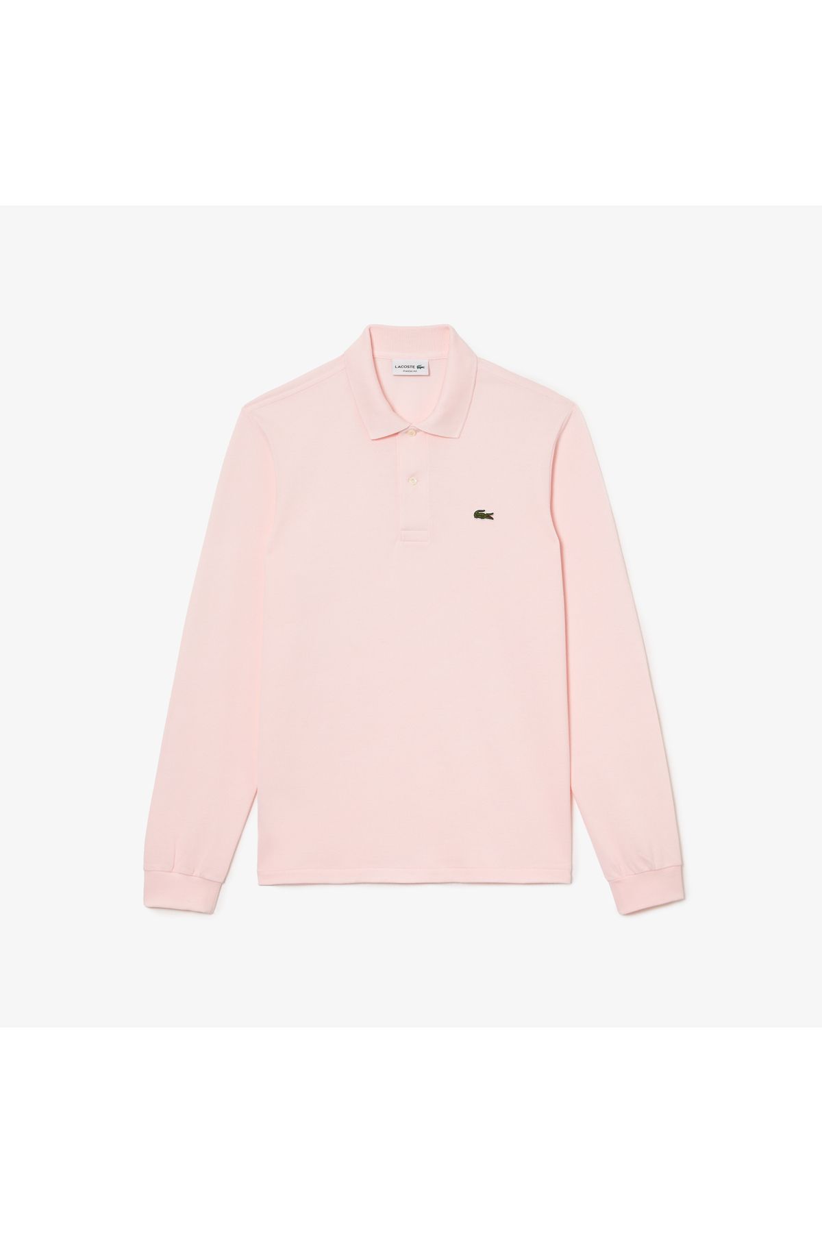 تی شرت یقه پولو صورتی مردانه آستین بلند کلاسیک L.12.12 Pink Polo Lacoste