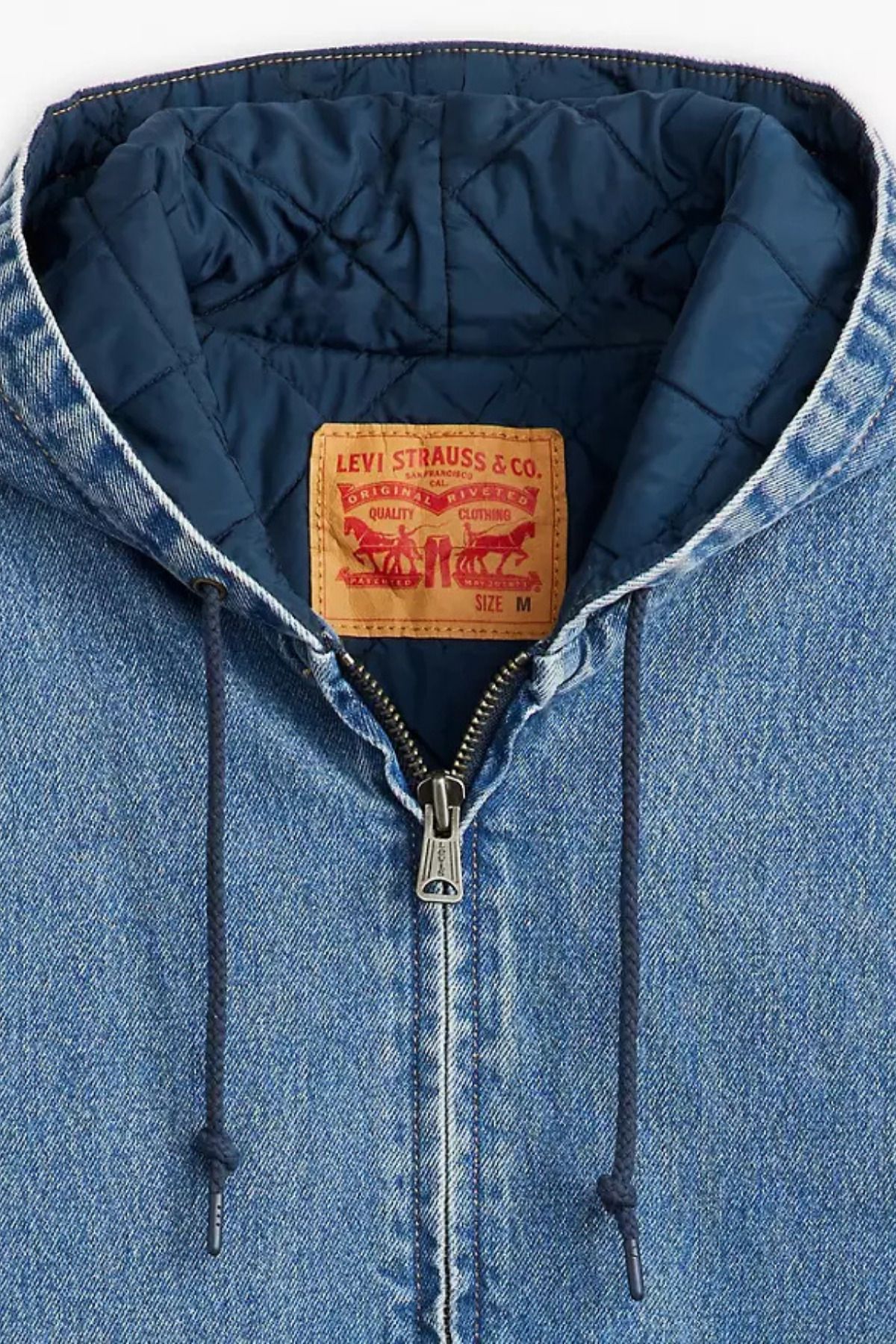 Levi's-Чоловіча джинсова куртка з капюшоном Potrero синього кольору A3222-0007 4