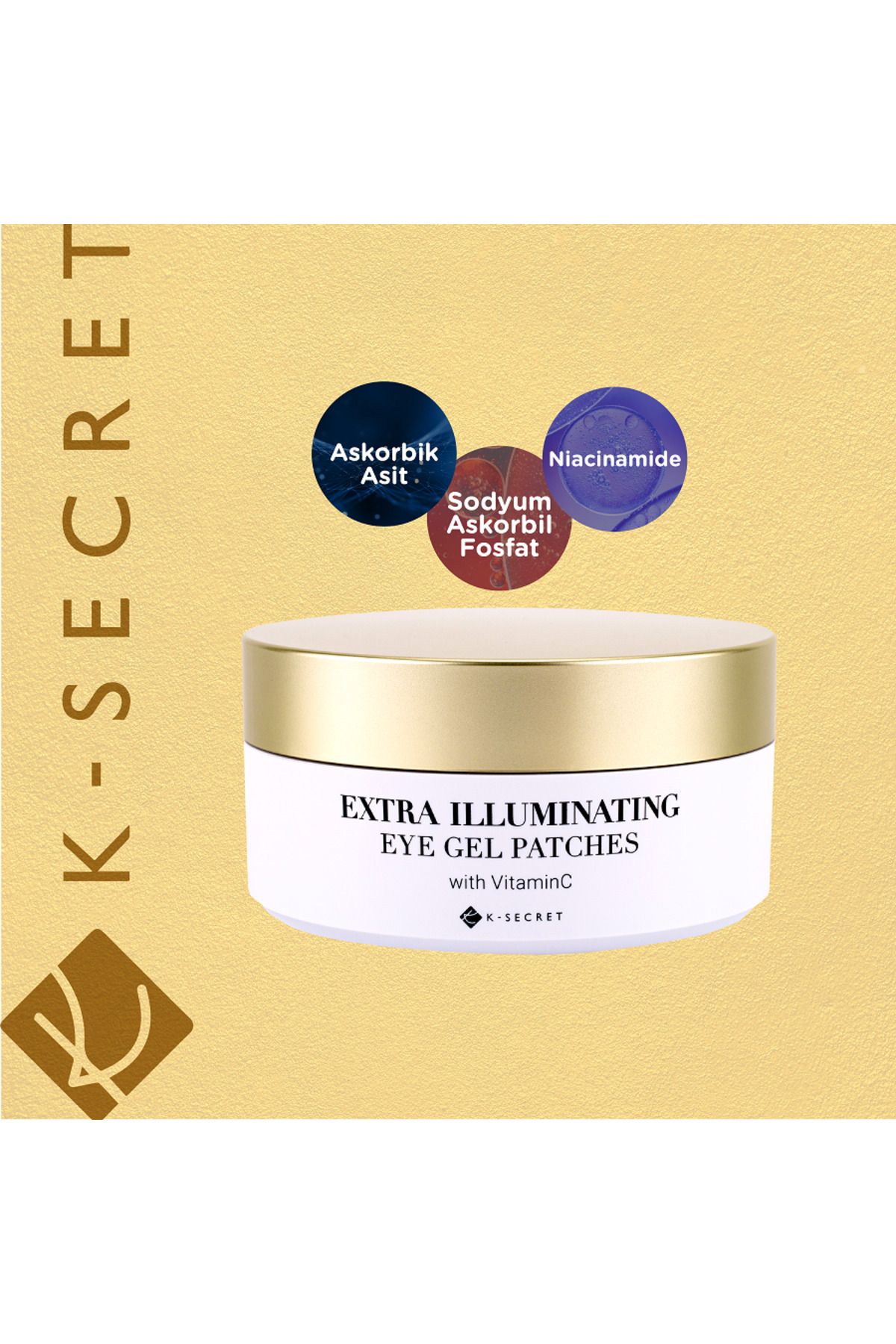 KSECRET Extra Illuminating Eye Gel Patches (VITAMIN C) - C Vitamin İçerikli Göz Altı Maskesi