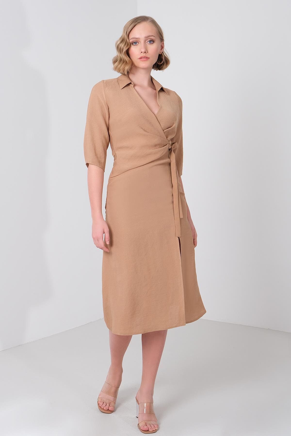 EXPLOSION-Midi Dress with Side Tie Detail 1