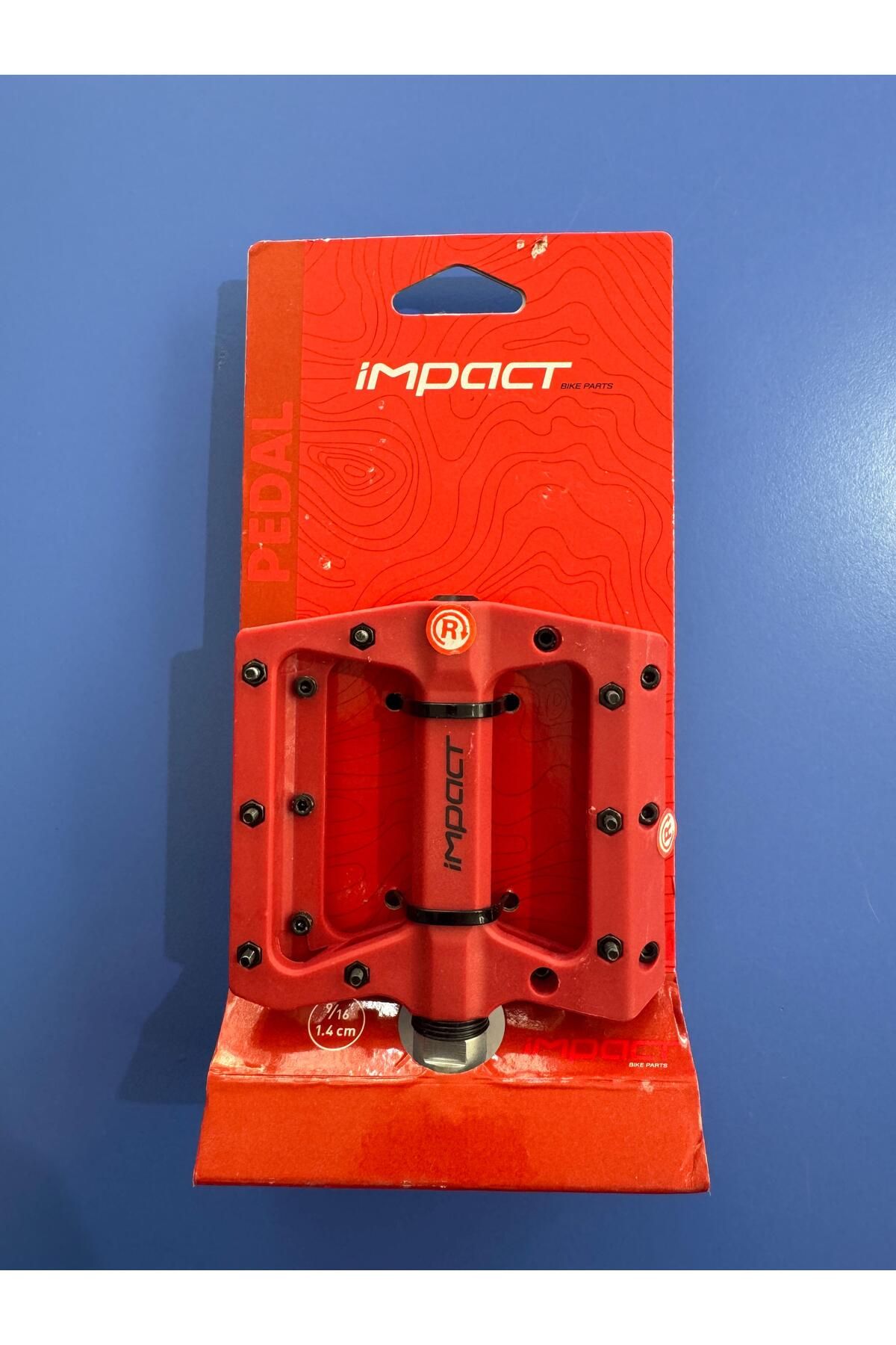 Impact Extreme Rulmanlı Plastik Bisiklet Pedalı - Kırmızı - PDL-162