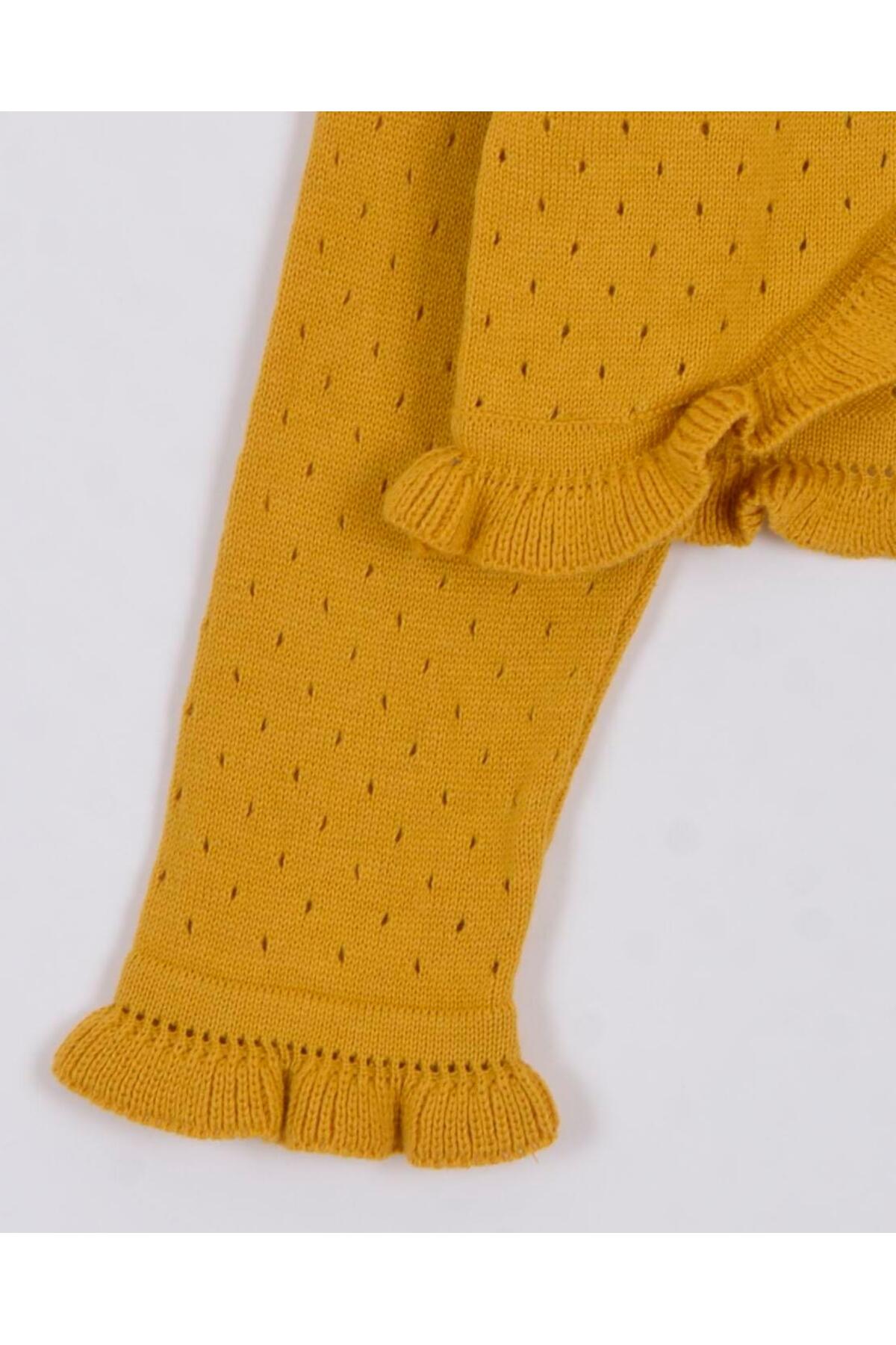 Minora Triko Ajurlu Fırfır Detaylı Bolero 3-6 Yaş HARDAL fotoğrafı 3 (önizleme)