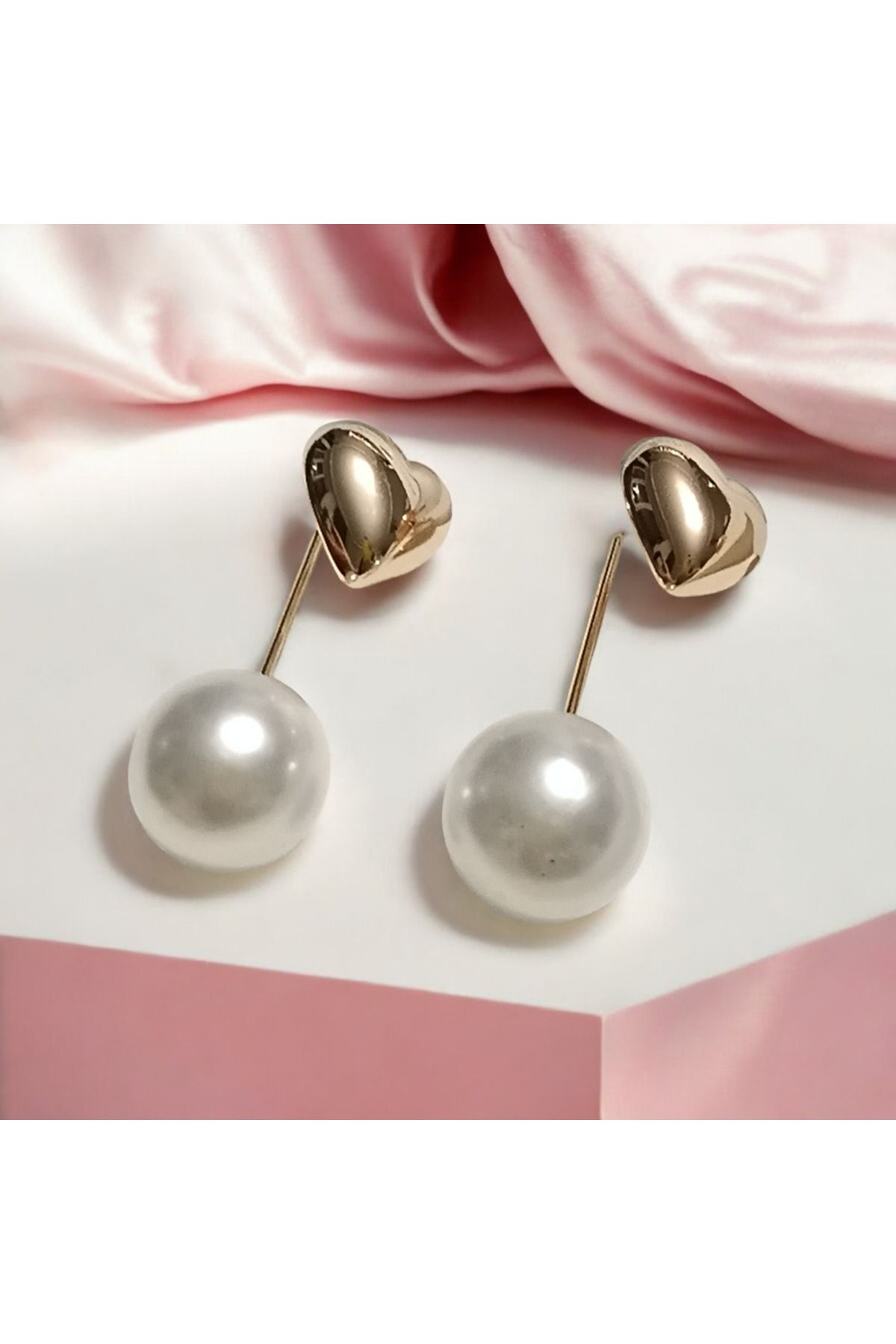 Fashionjewelery-Pearl Heart Earrings 1