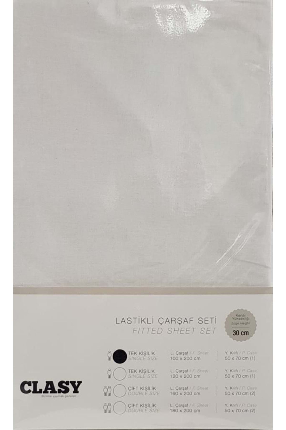 Clasy-Single Elastic Sheet Set 120x200 V12 White 1