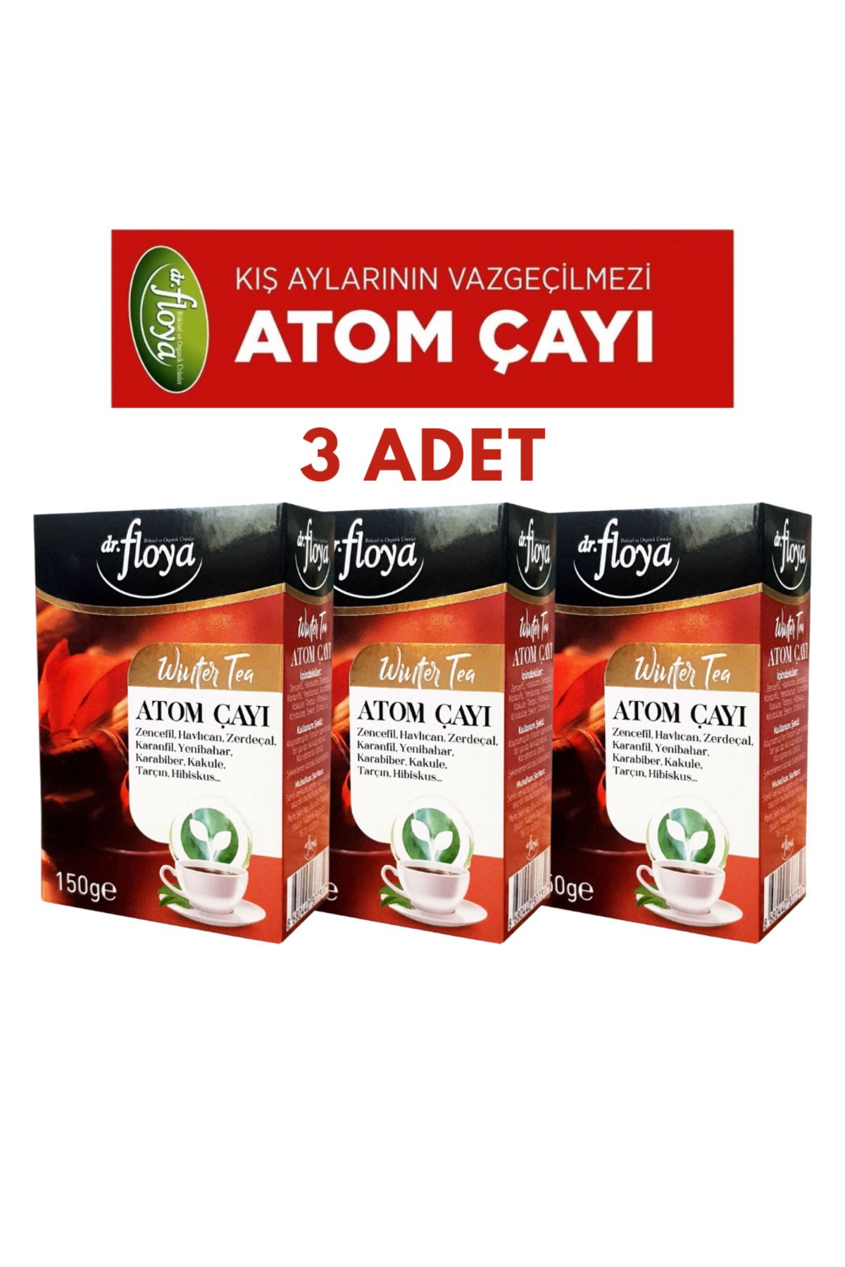 Dr. Floya Atom Çayı 150 gr x3 (Kış Çayı, Doğanın Sunduğu En İyi Malzemelerin Özenle Harmanlandığı Çay)