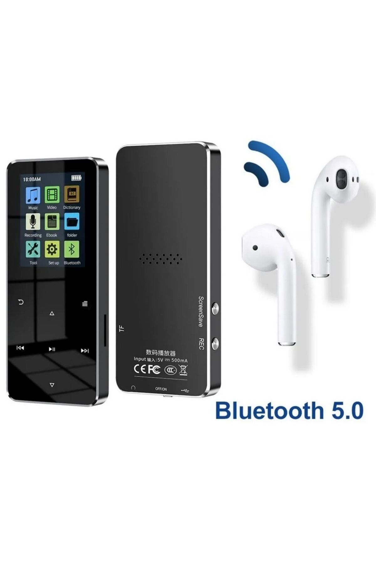 JUNGLEE Bluetooth Lu Mp3-mp4 Çalar Ses Kayıt Fm Radyolu Şarjlı Mp4 Player Dahili Hoparlör 8gb Hafızalı