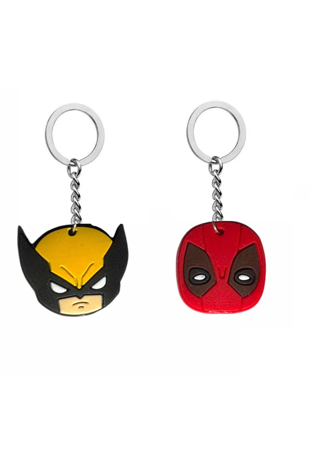 Herşey Nota-Deadpool & Wolverine Best Friends Couple Friendship Keychain 2Pcs 1