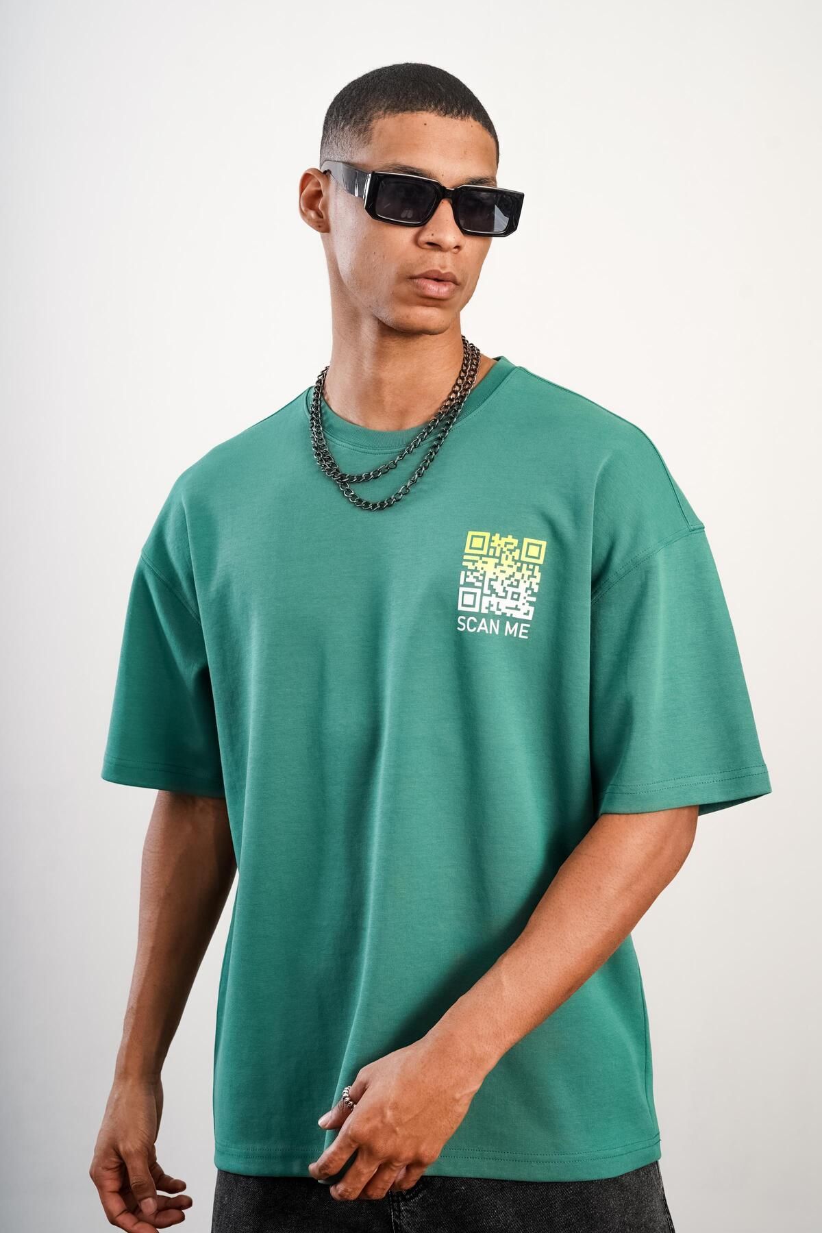 king brich-Tricou oversize unisex - cu decolteu, cu imprimeu în față și în spate 1