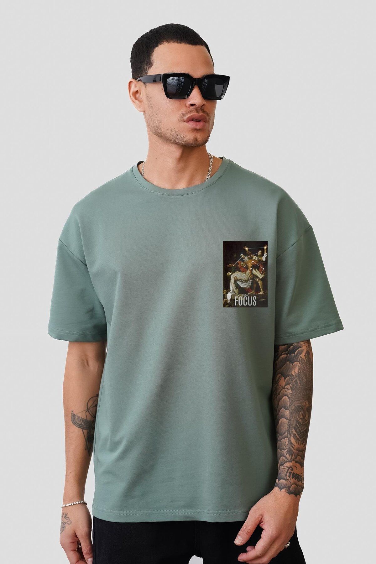 king brich-Kingbrich Focus - Nostalgia Painting Printed Oversize T-Shirt 1