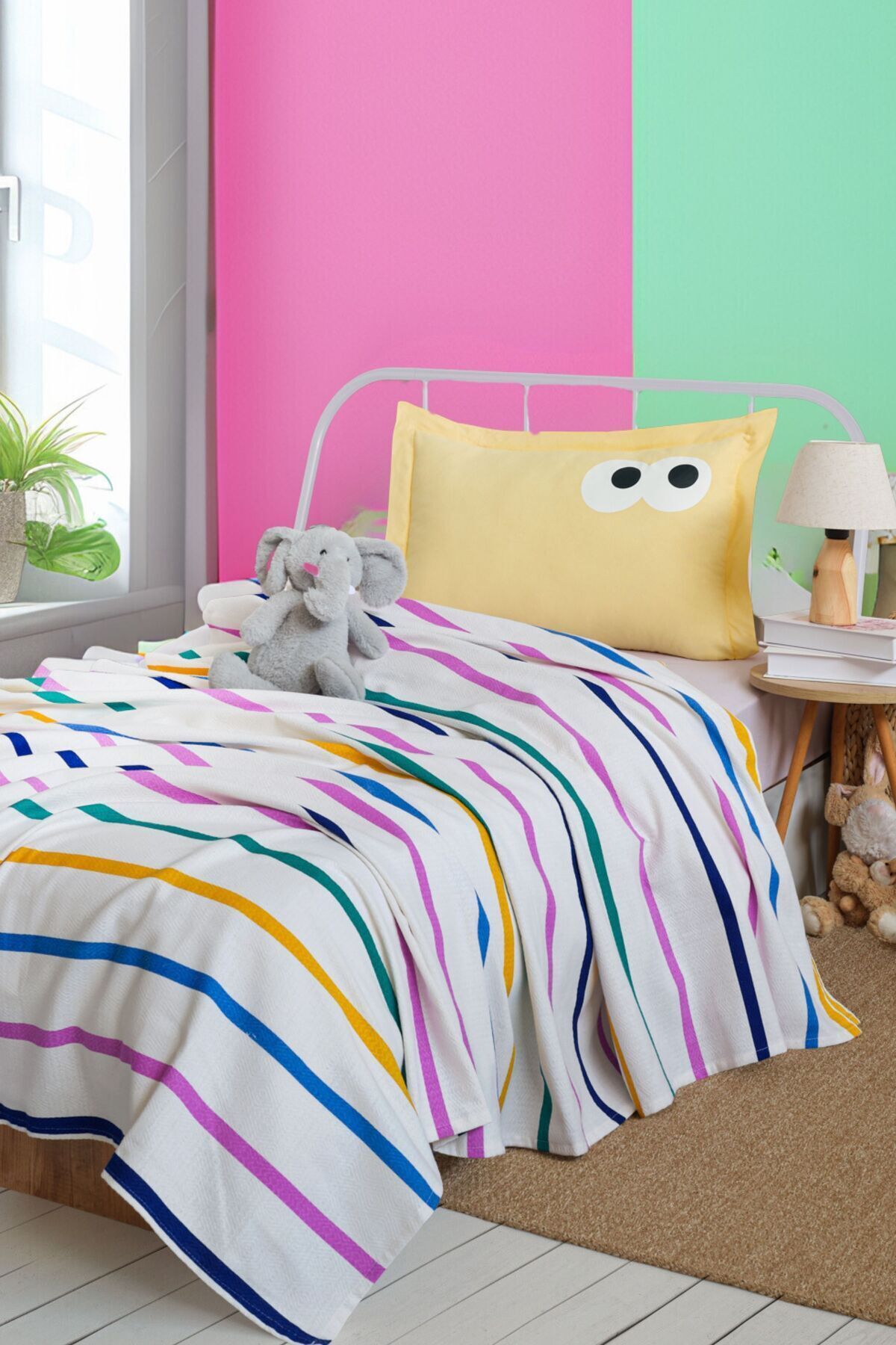 Eponj Home-Yellow Single Pique Set - Printed Funny 3