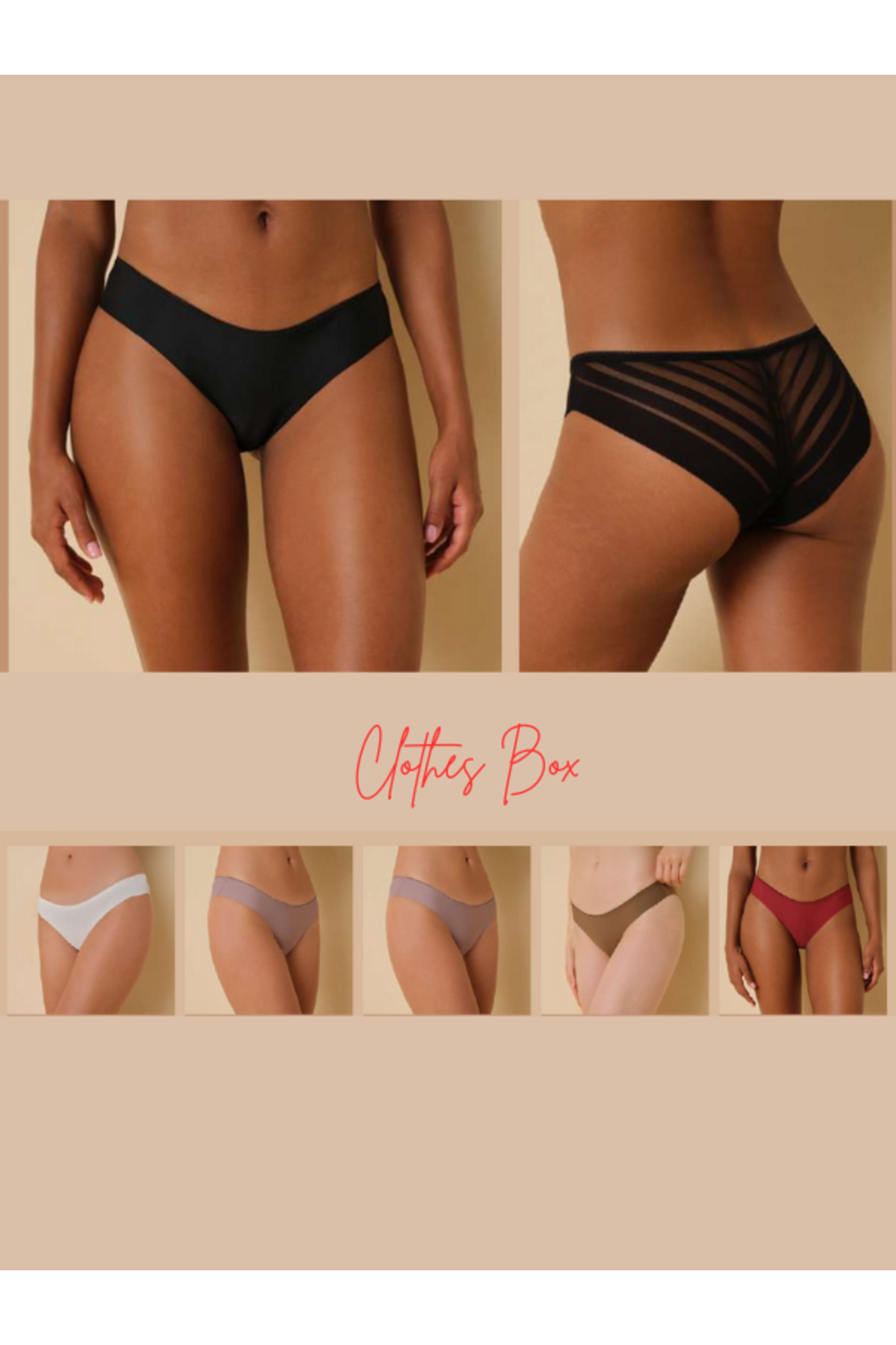 F.K-Lace Detailed Laser Cut Non-Marking Women's Panties 3 Pack 6