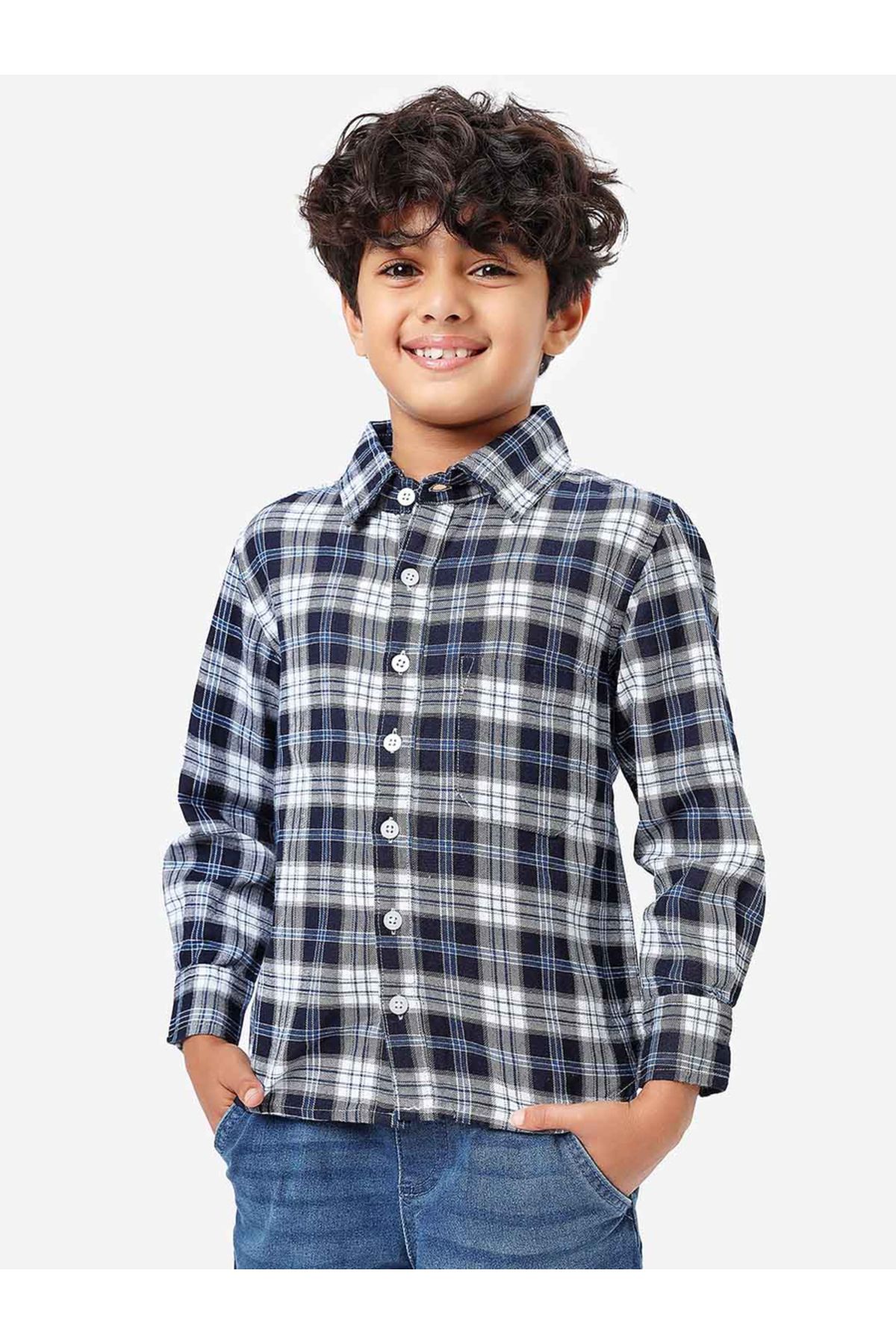 LilPicks By Styli-Checked Print Full Sleeves Shirt 5