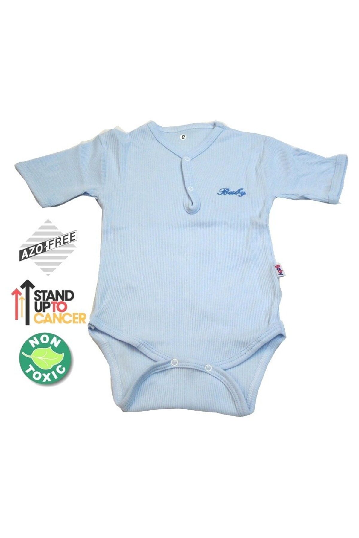 Sema Baby ASFSTORE Sema Baby Yarım Kol Kaşkorse Badi (Body) - Mavi 18-24 Ay