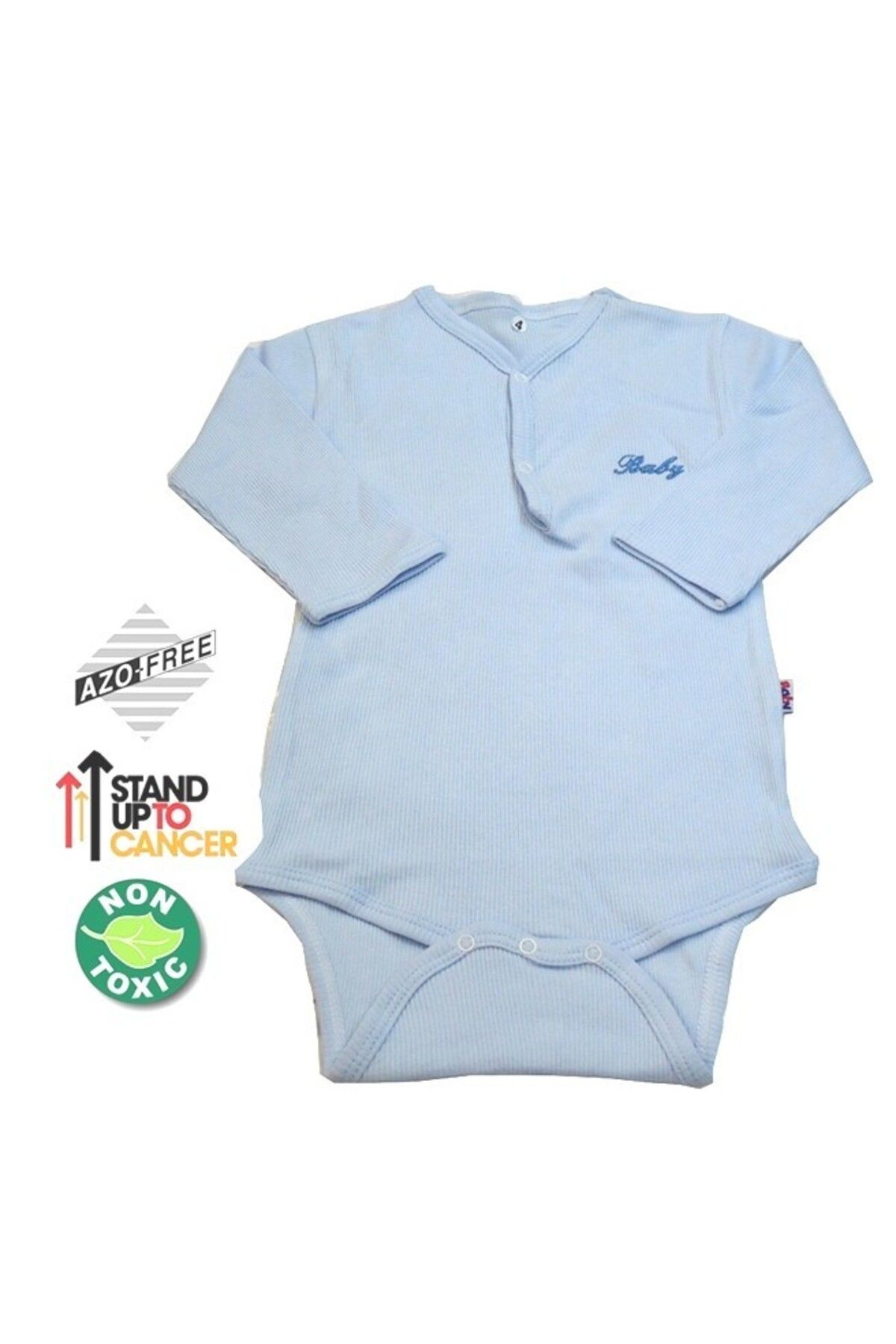 Sema Baby ASFSTORE Sema Baby Uzun Kol Kaşkorse Badi (Body) - Mavi 18-24 Ay