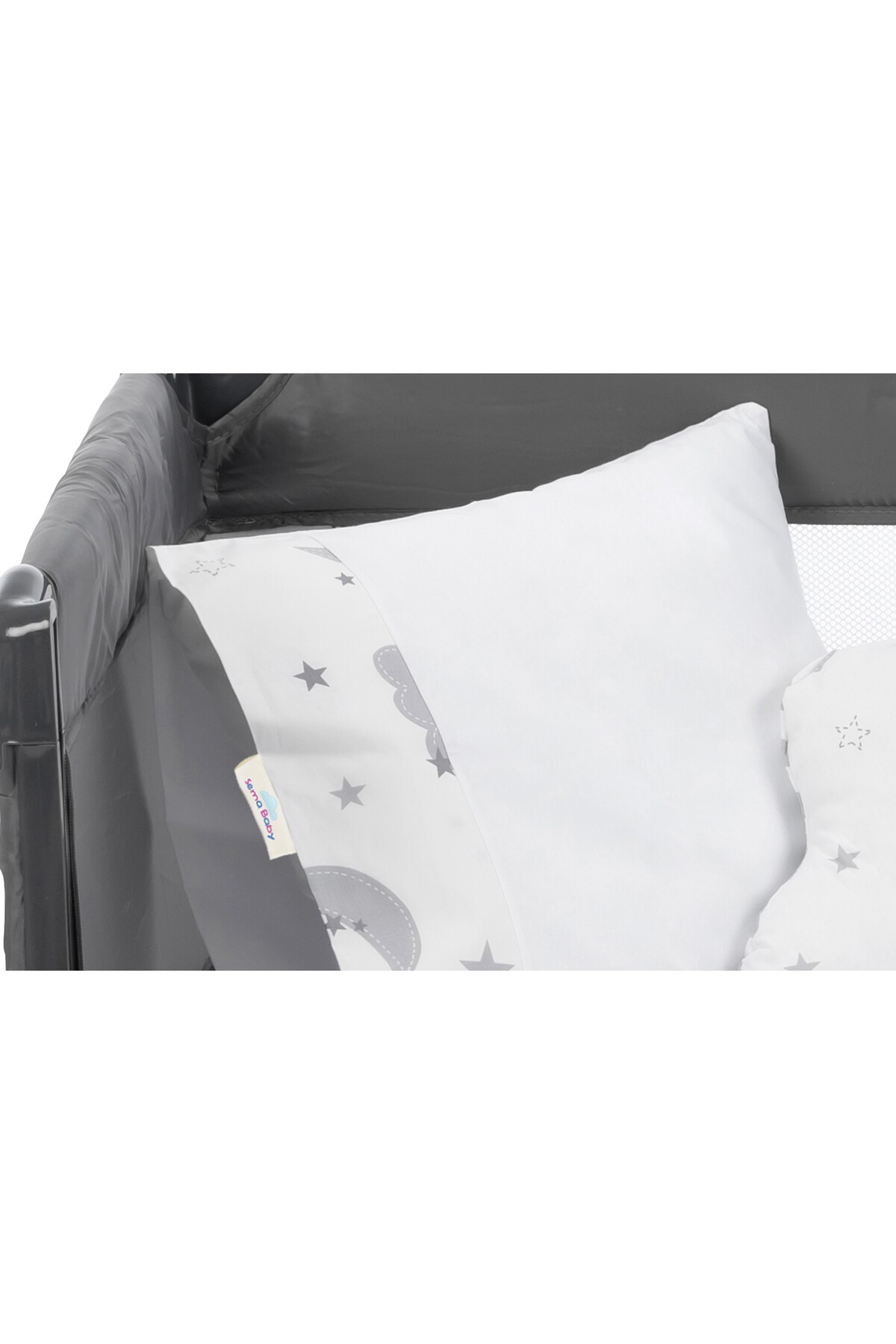 Genel Markalar Lüks Park Yatak Bebek 6 Parça Uyku Seti - Gri Bulut ve Ay fotoğrafı 4 (önizleme)