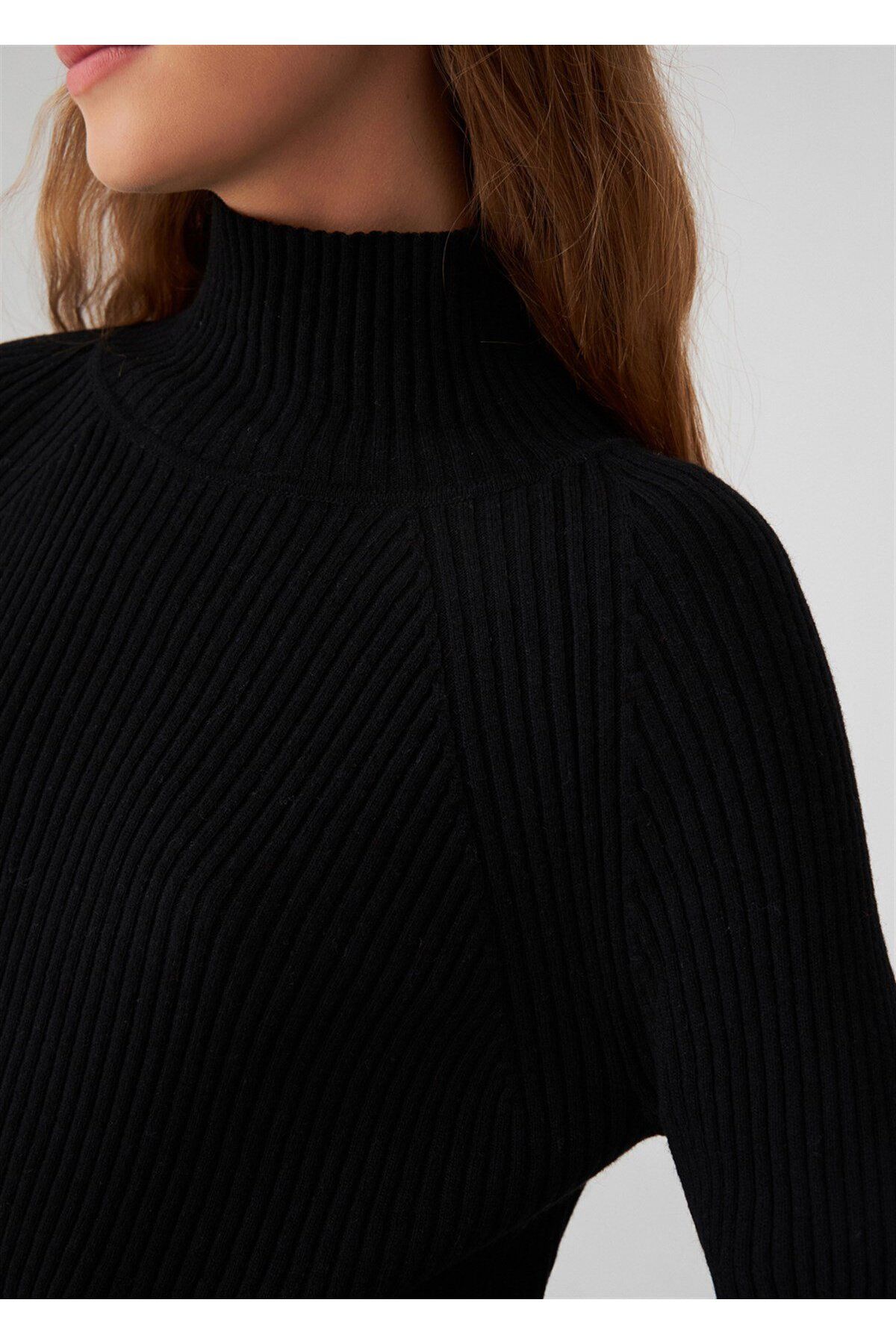 Peraluna-Fit Turtleneck Cashmere Blend Women's Knitwear Sweater - Black 5