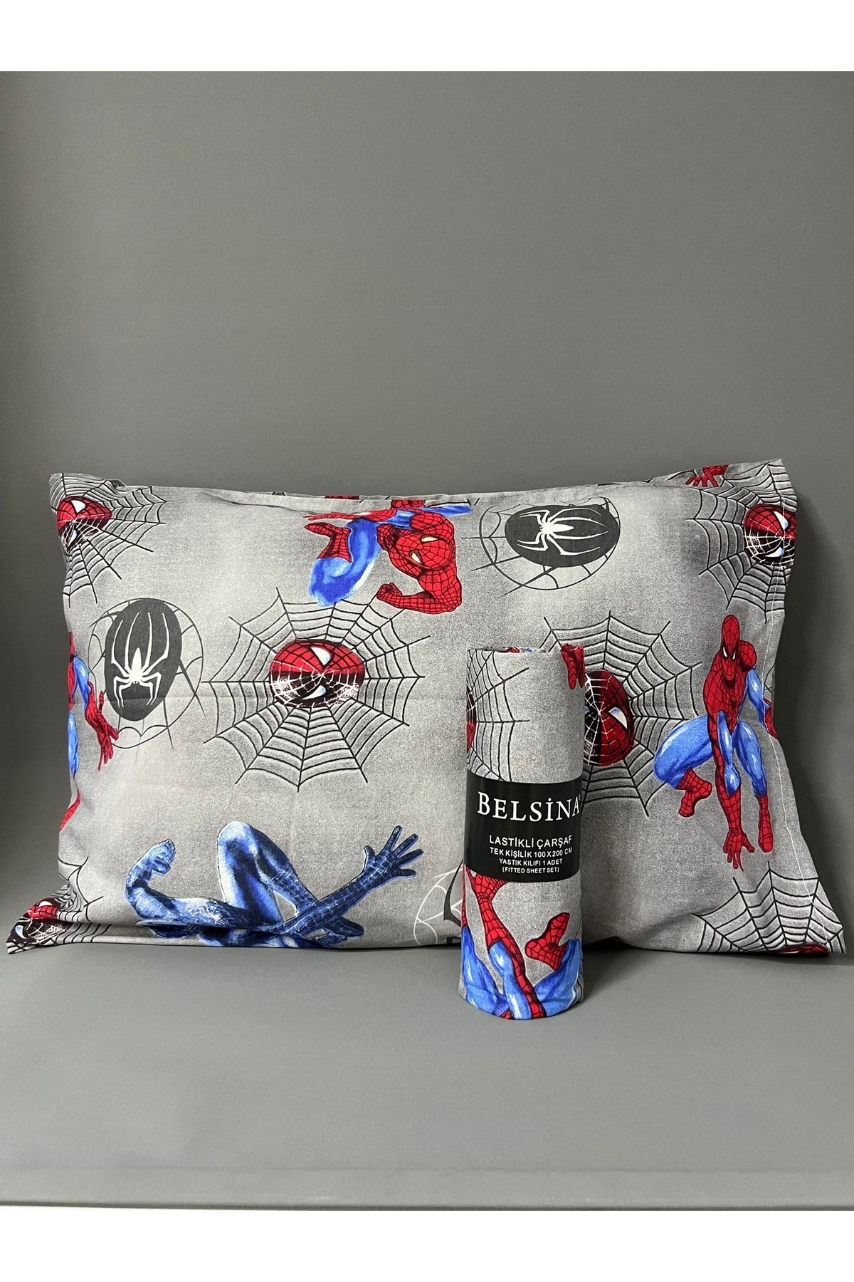 Belsina-Patterned Single Elastic Sheet Set +1 Pillow Case with Cover 1