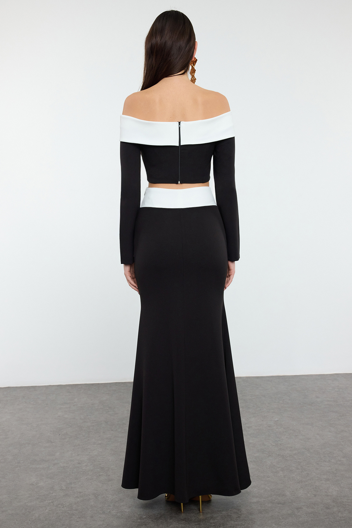 Trendyolmilla  Siyah-Beyaz Örme Alt-Üst Takım TPRSS25AU00001 - Görsel 5