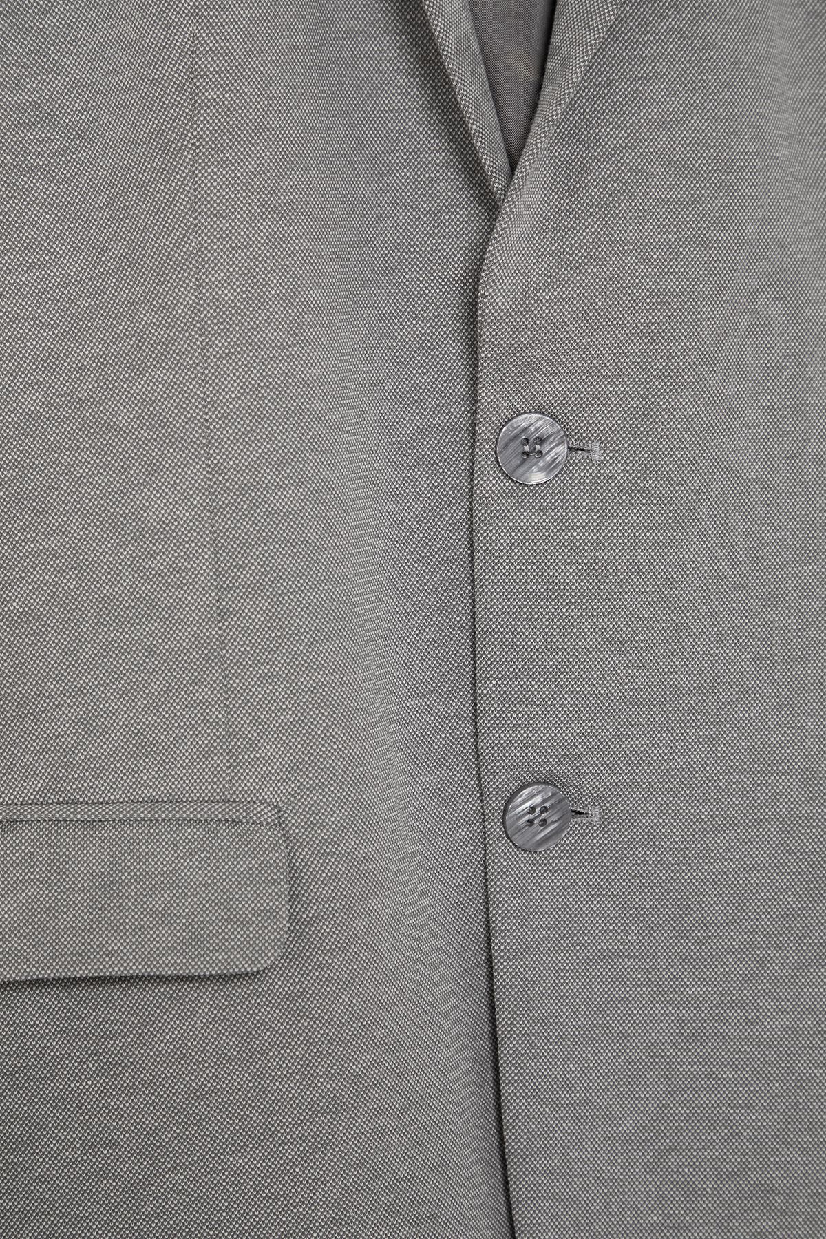Trendyol Collection-Flexible and Comfortable Gray Blazer Jacket - Regular Fit, Textured Fabric Tmnaw22Ce0235 8