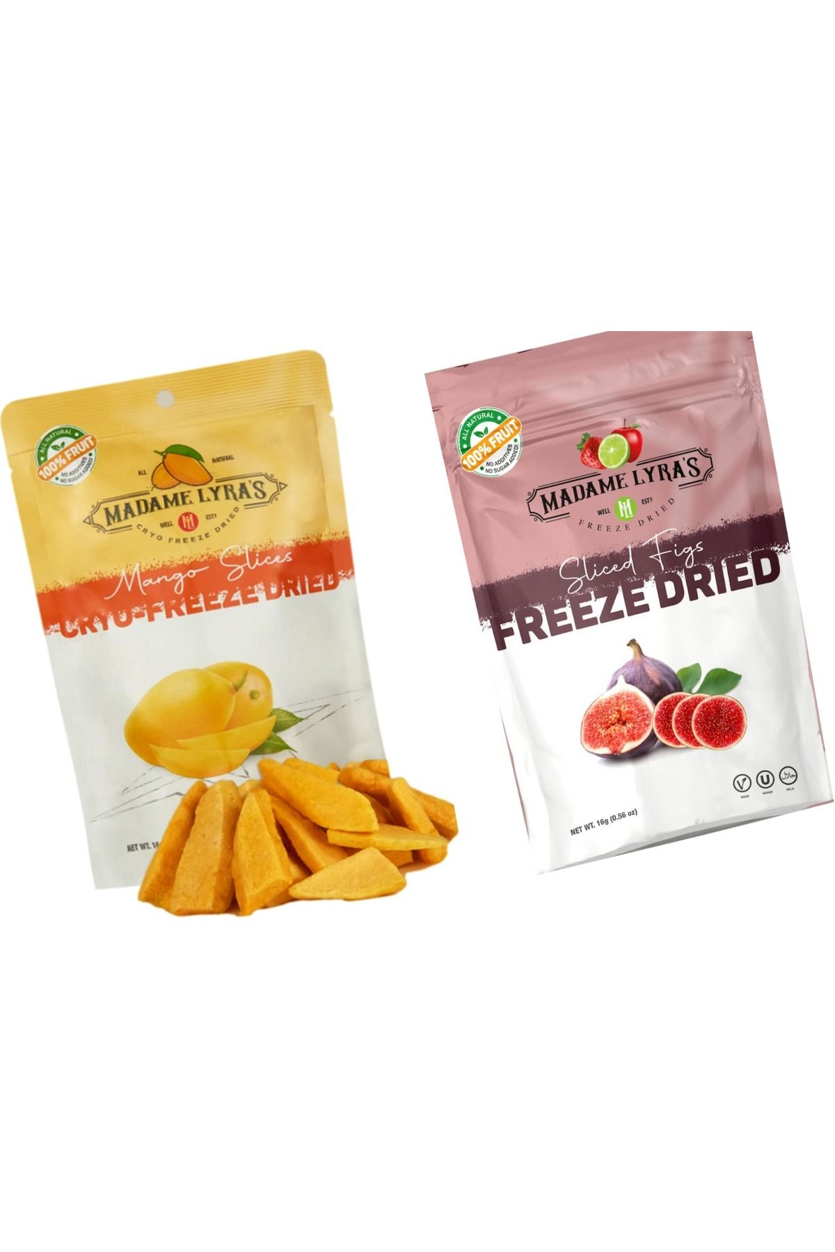 Madame Lyras 2'li Kutu * 16 gr Freeze Dried Meyve Tadım Kutusu Mango, Ejder,